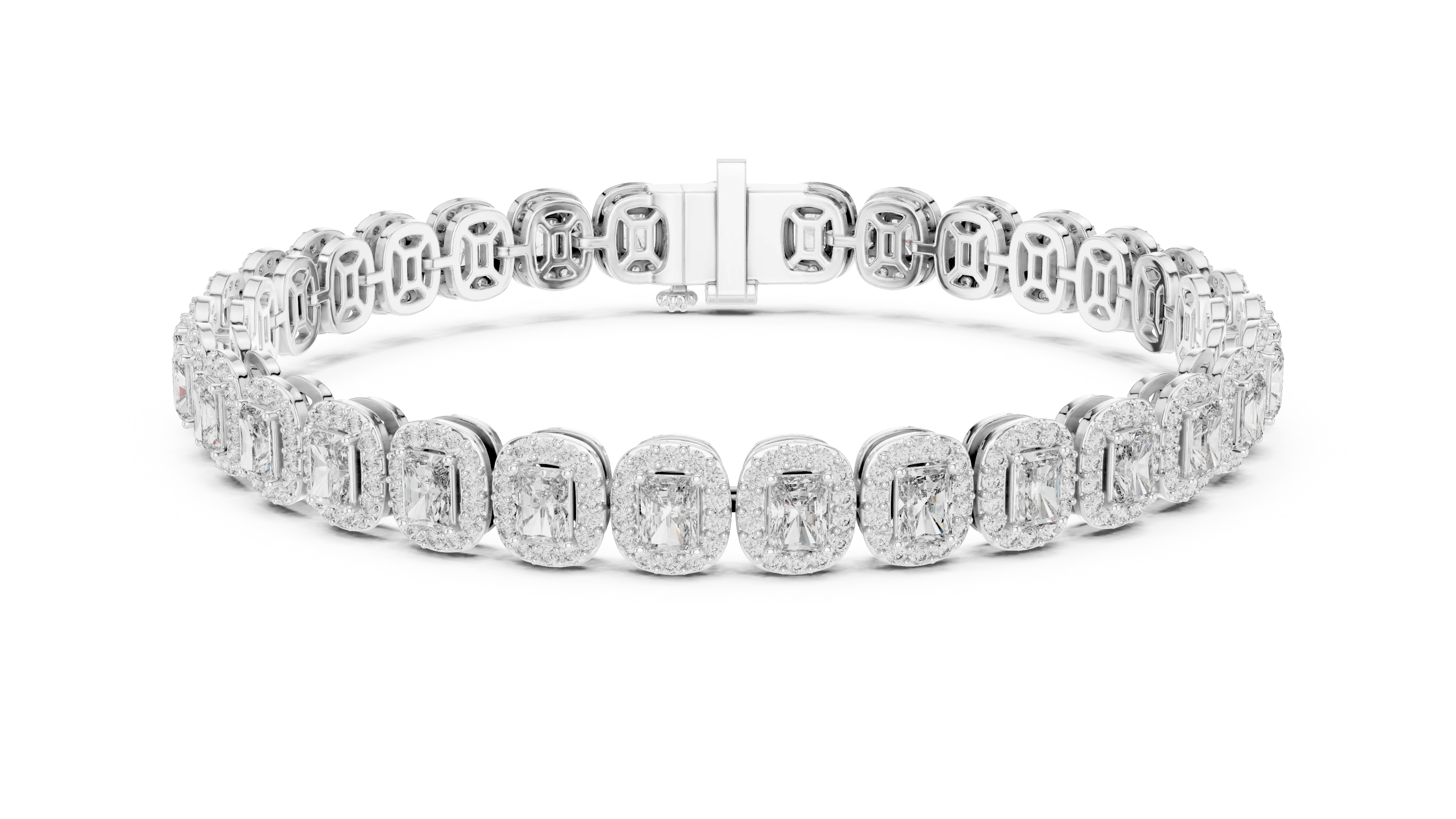 MJBR16 - Encased Radiant Gemstone Statement Band