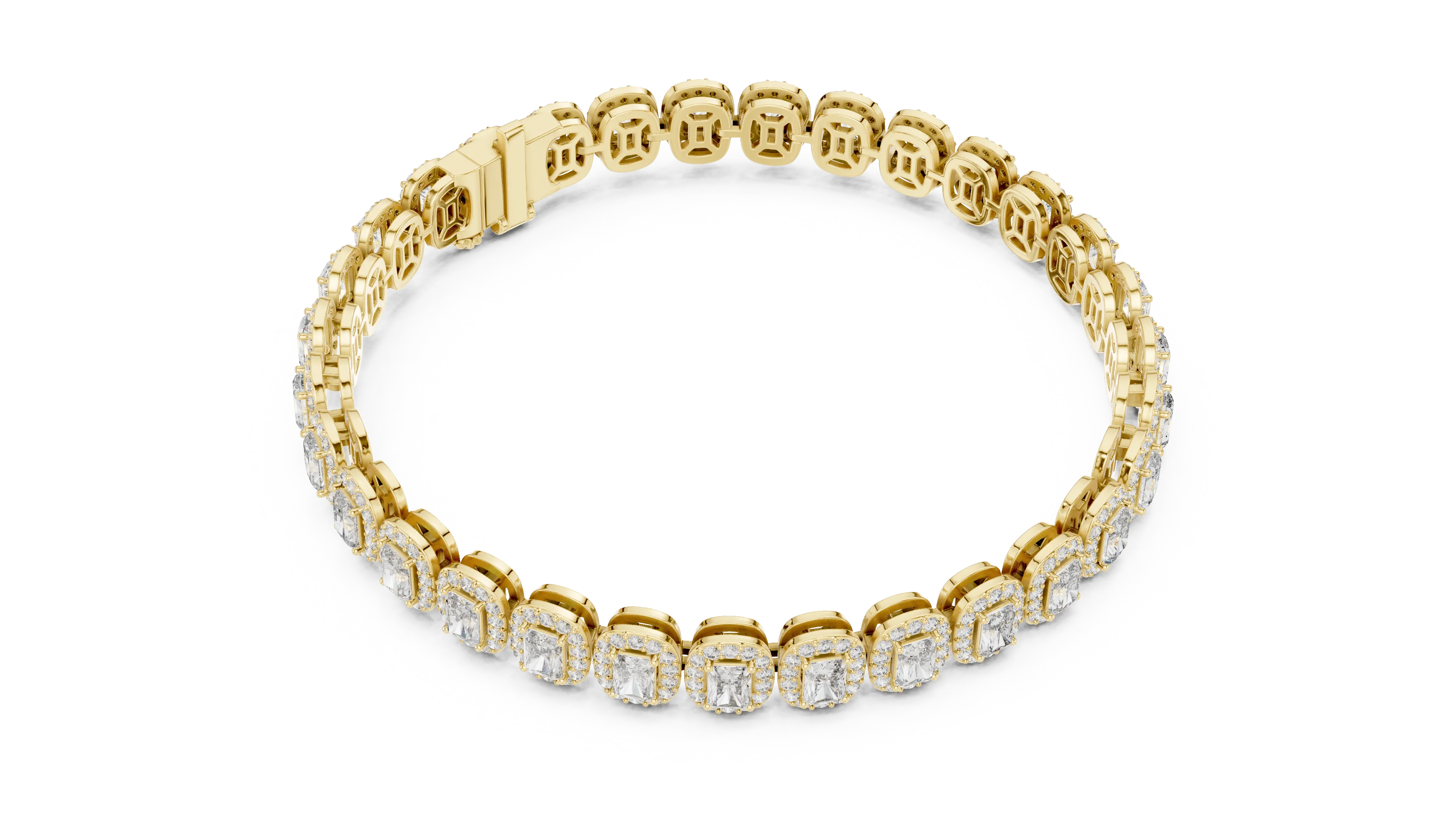 MJBR16 - Encased Radiant Gemstone Statement Band