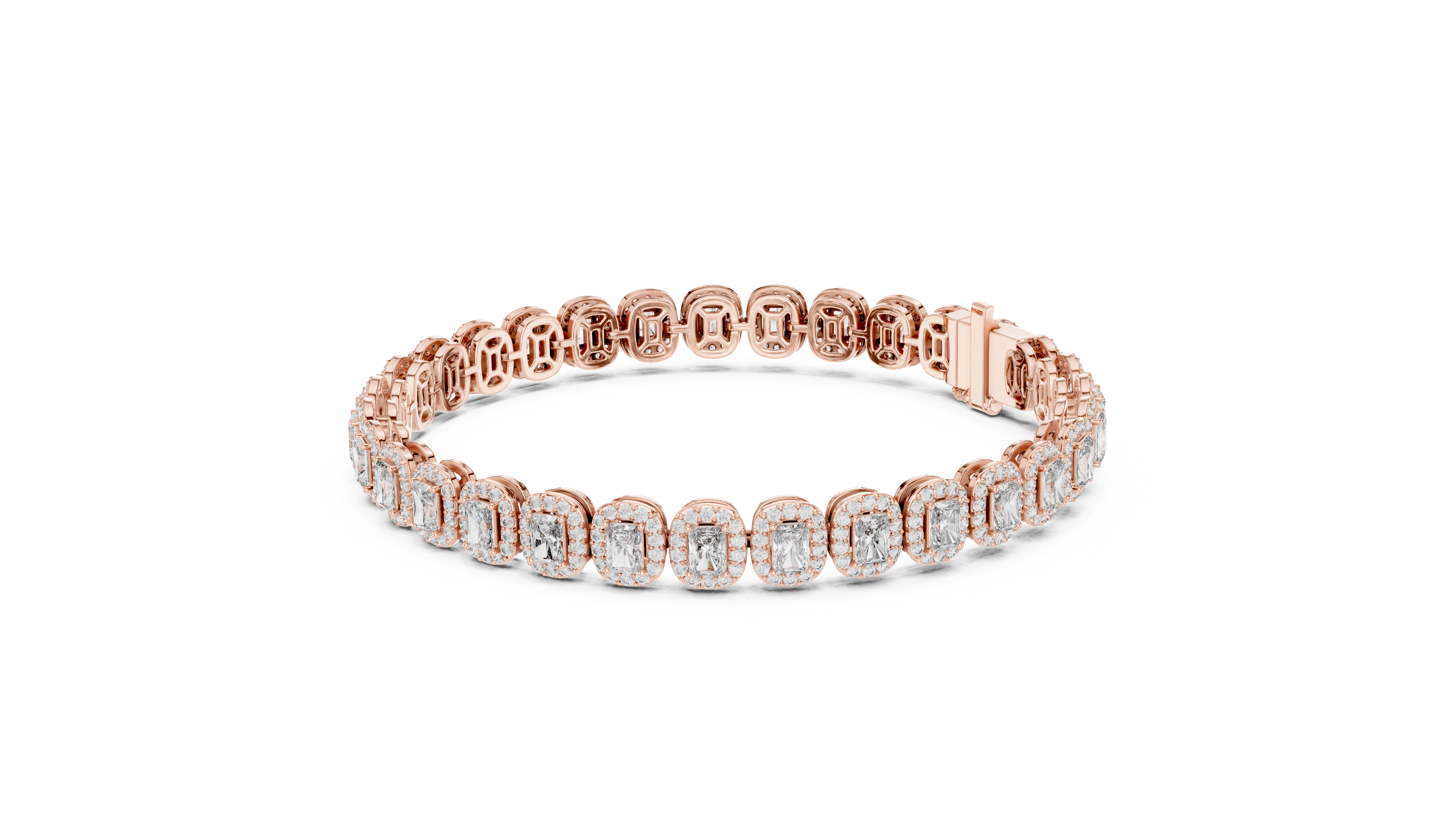 MJBR06 - Radiant Halo Encircled Gemstone Strand