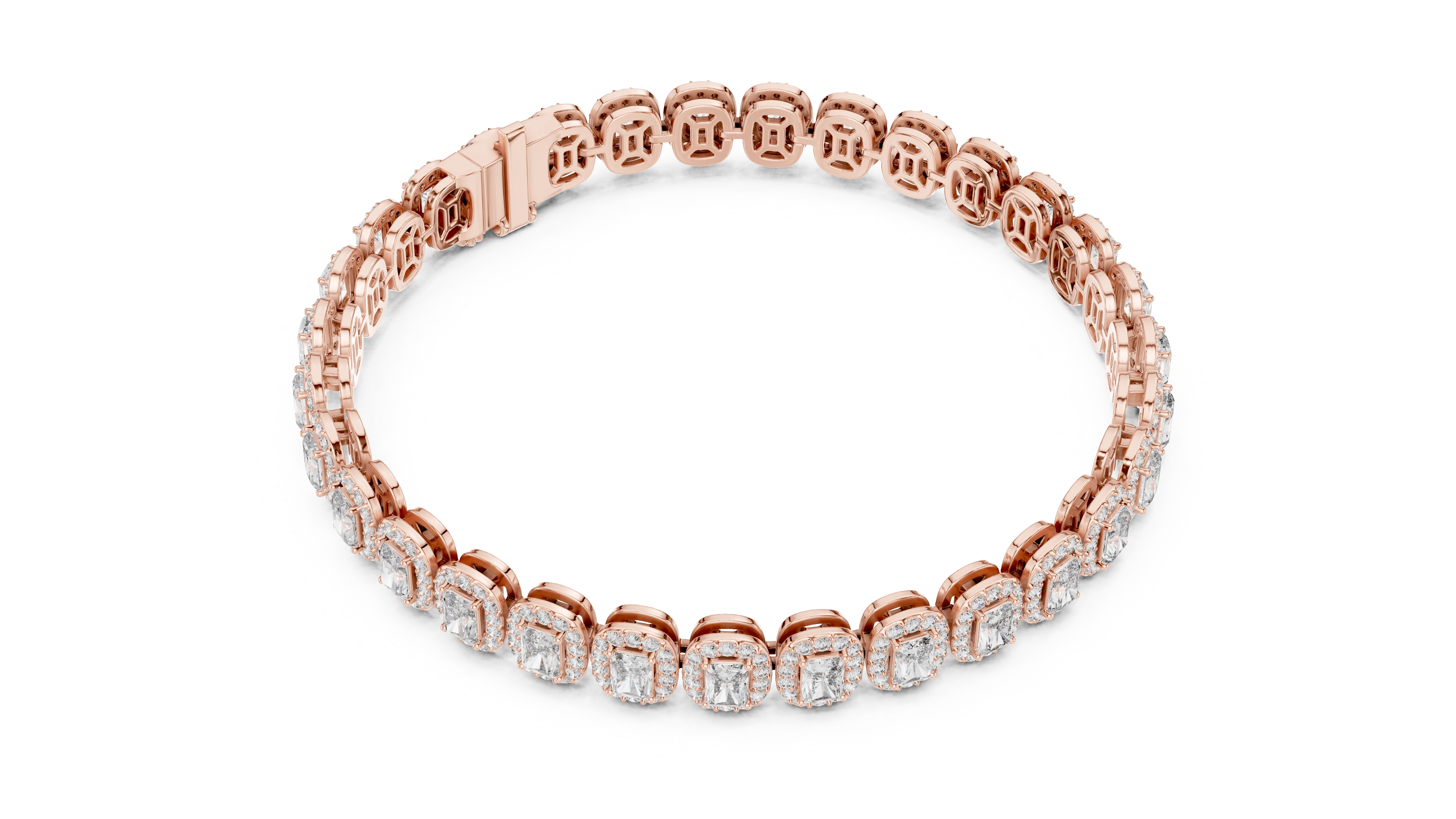 MJBR06 - Radiant Halo Encircled Gemstone Strand