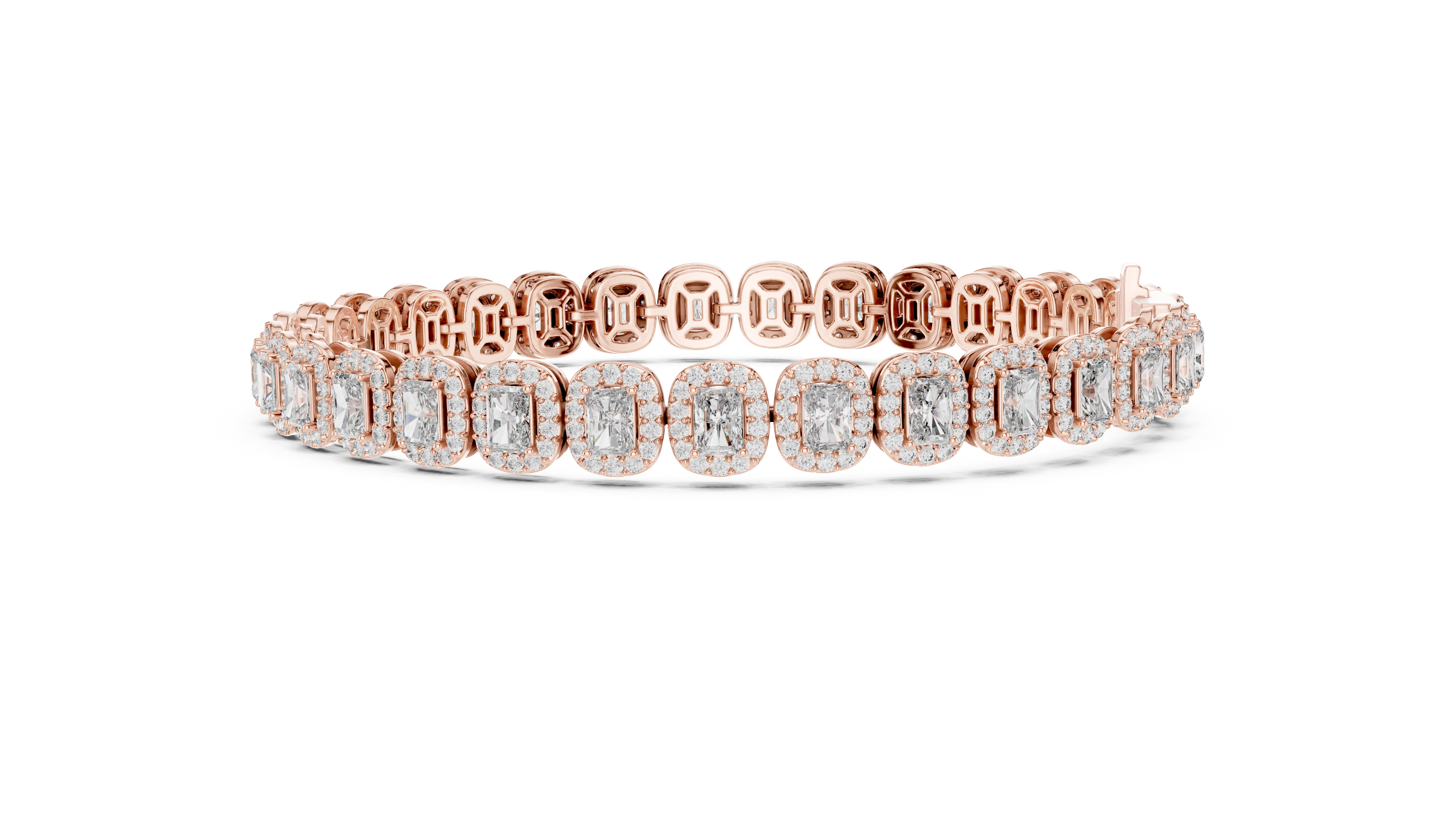 MJBR06 - Radiant Halo Encircled Gemstone Strand