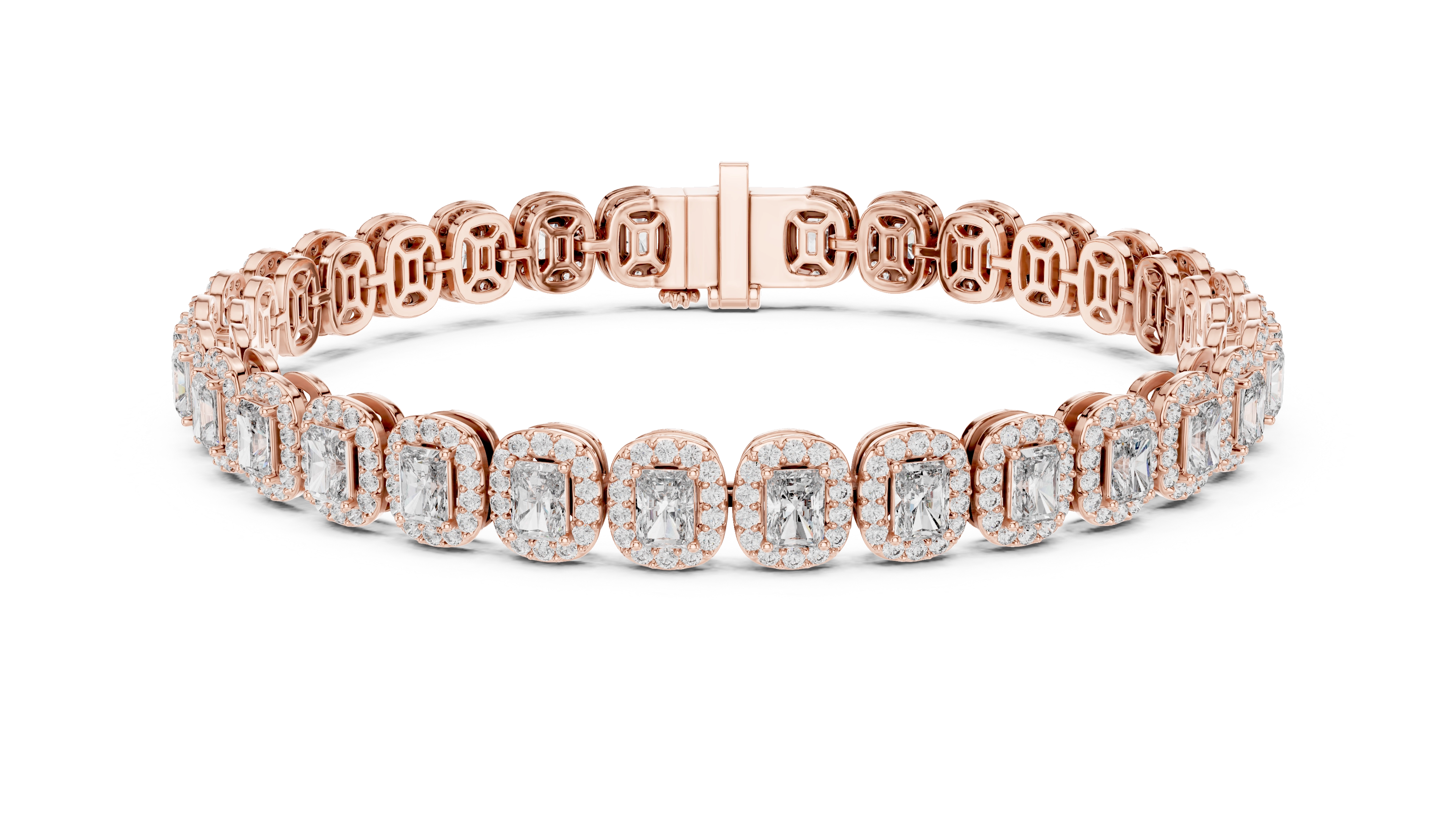 MJBR06 - Radiant Halo Encircled Gemstone Strand