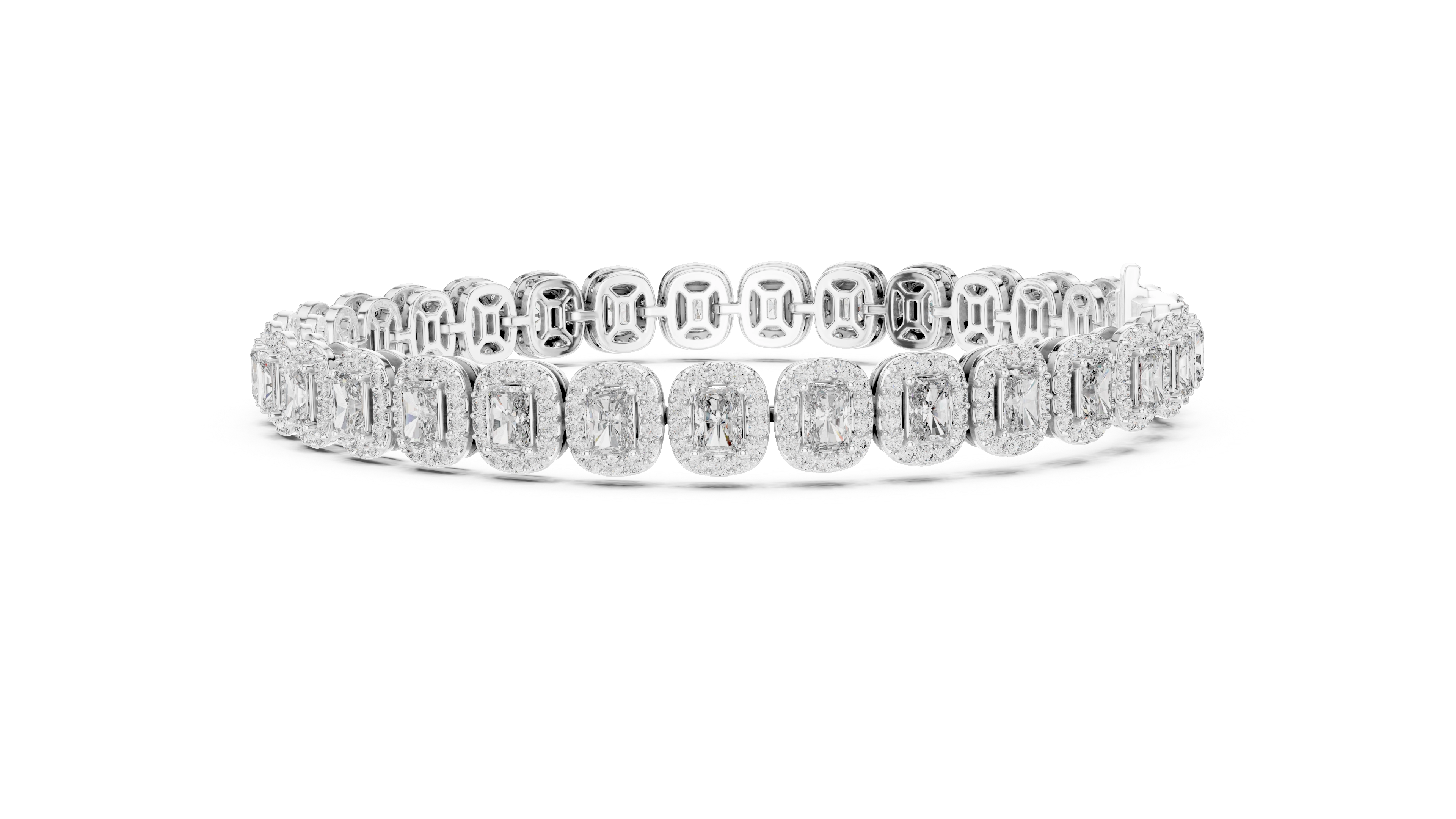 MJBR06 - Radiant Halo Encircled Gemstone Strand