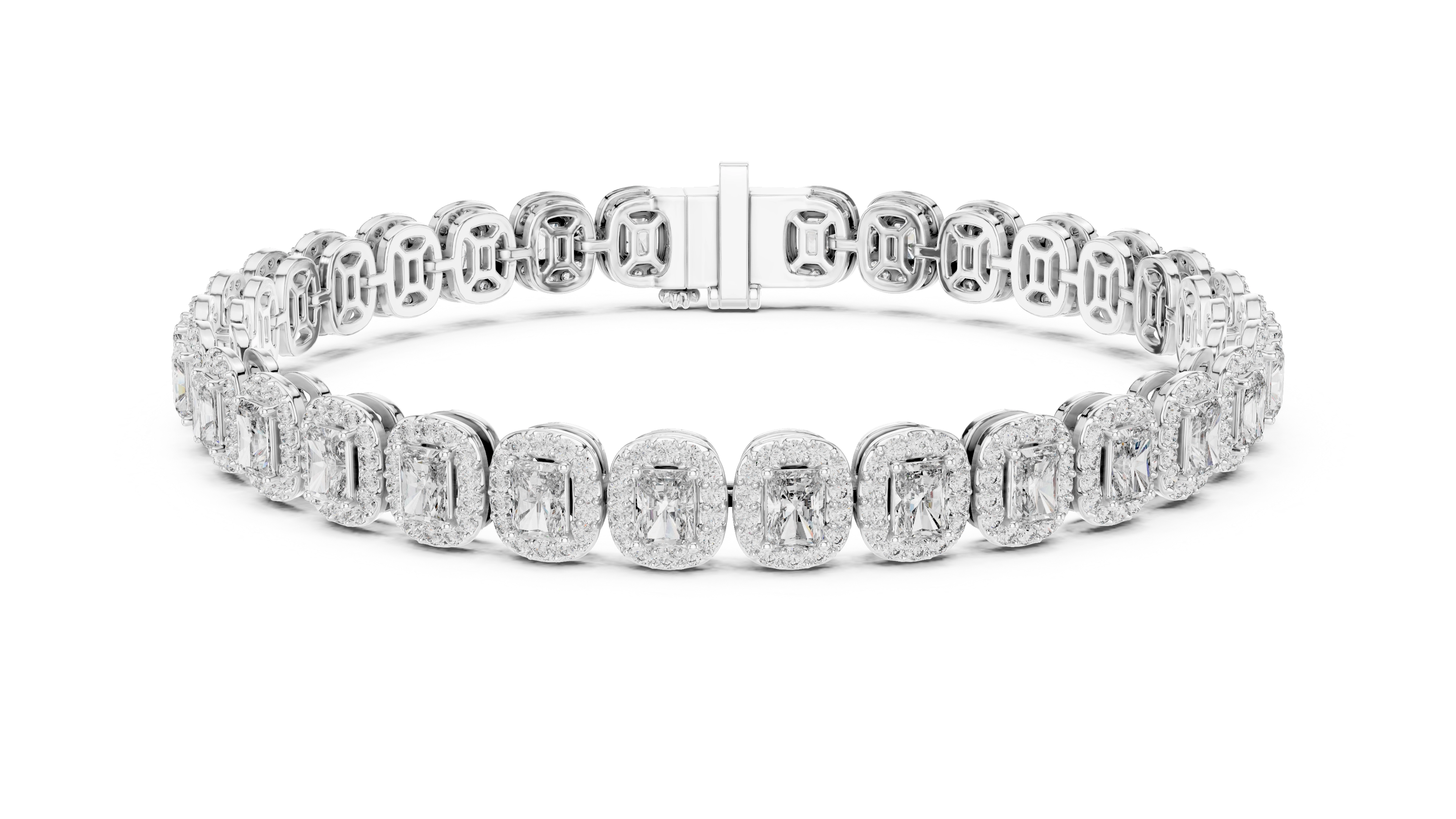 MJBR06 - Radiant Halo Encircled Gemstone Strand