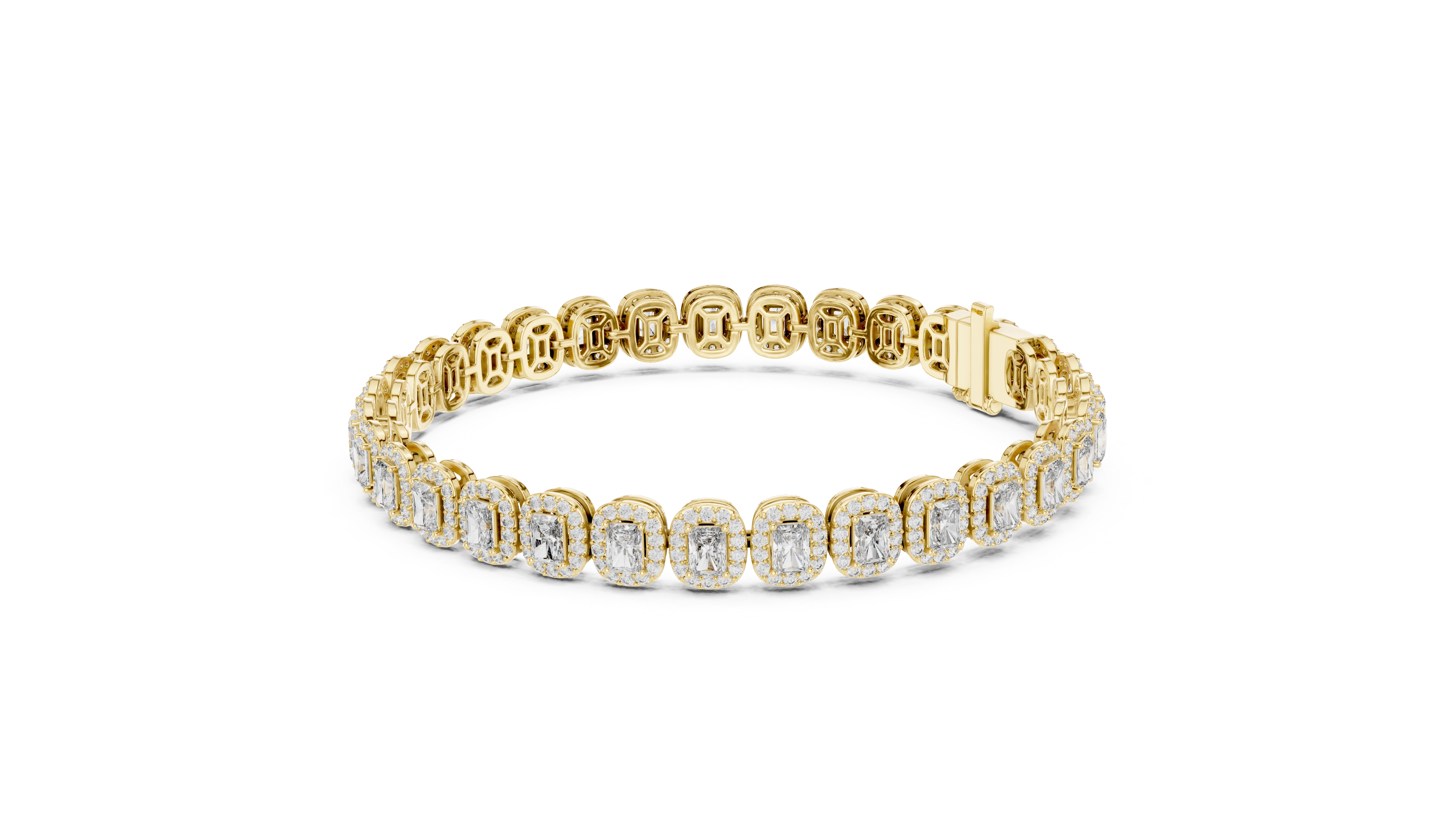 MJBR06 - Radiant Halo Encircled Gemstone Strand