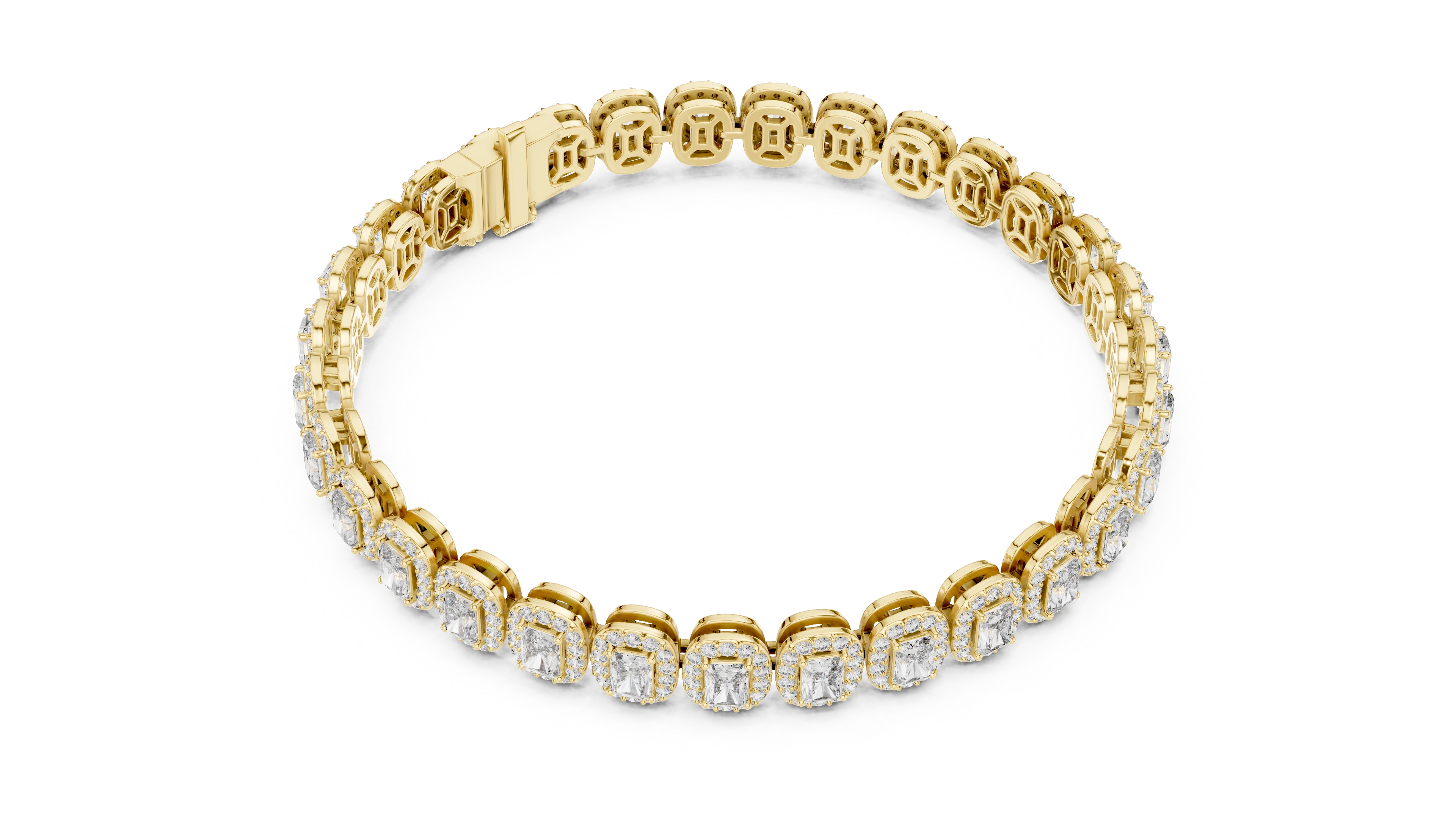 MJBR06 - Radiant Halo Encircled Gemstone Strand