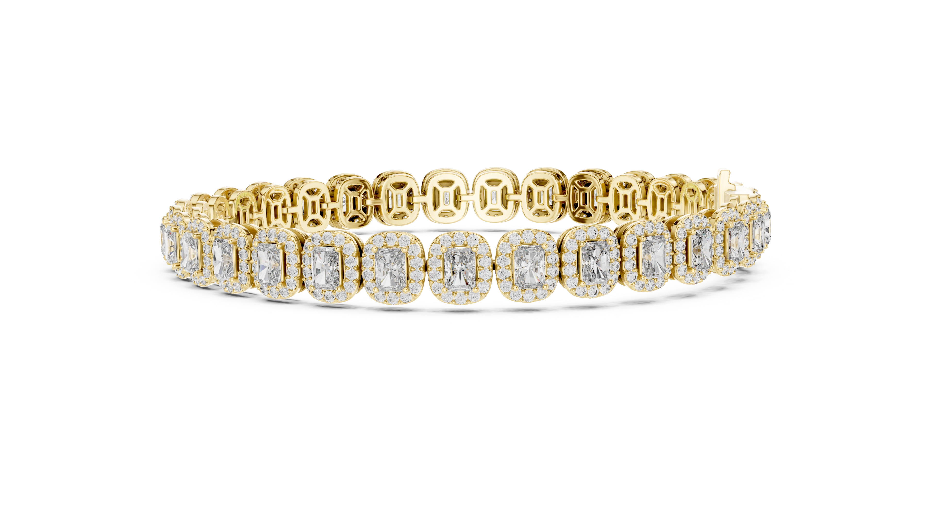 MJBR06 - Radiant Halo Encircled Gemstone Strand