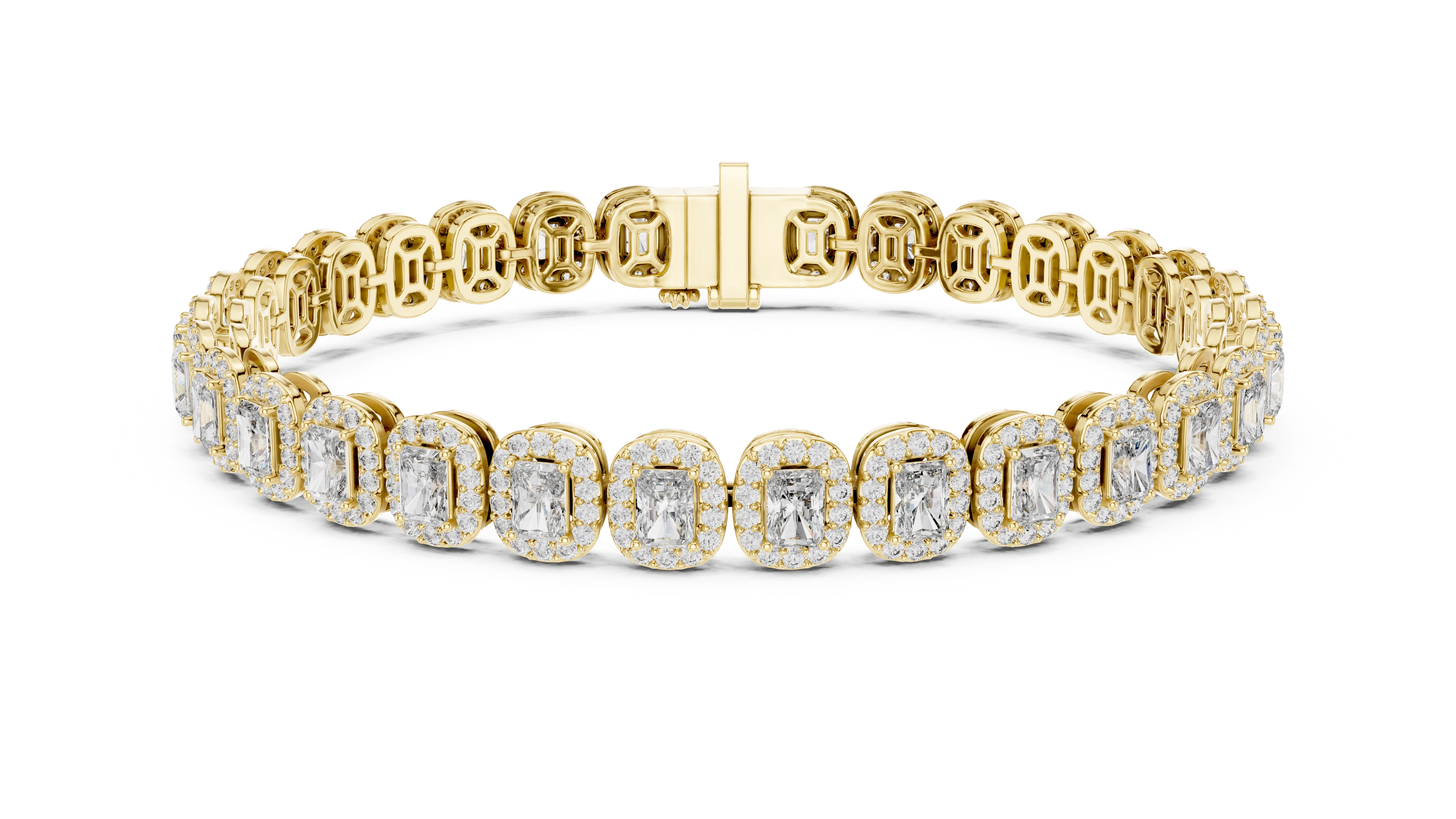 MJBR06 - Radiant Halo Encircled Gemstone Strand