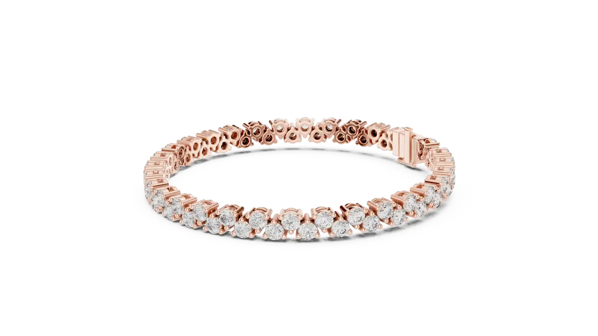 MJBR20 - Zig-Zag Prong Set Brilliant Linked Strand