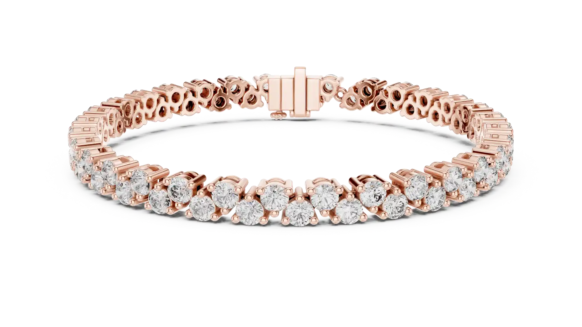 MJBR20 - Zig-Zag Prong Set Brilliant Linked Strand