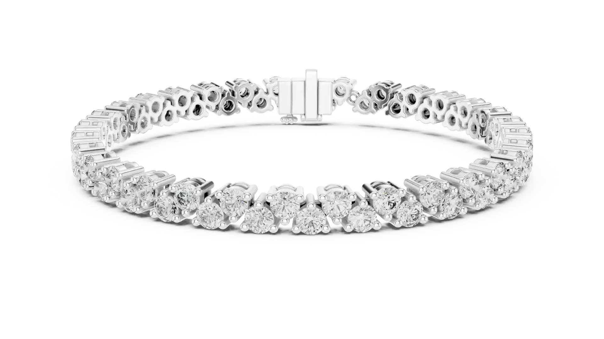 MJBR20 - Zig-Zag Prong Set Brilliant Linked Strand
