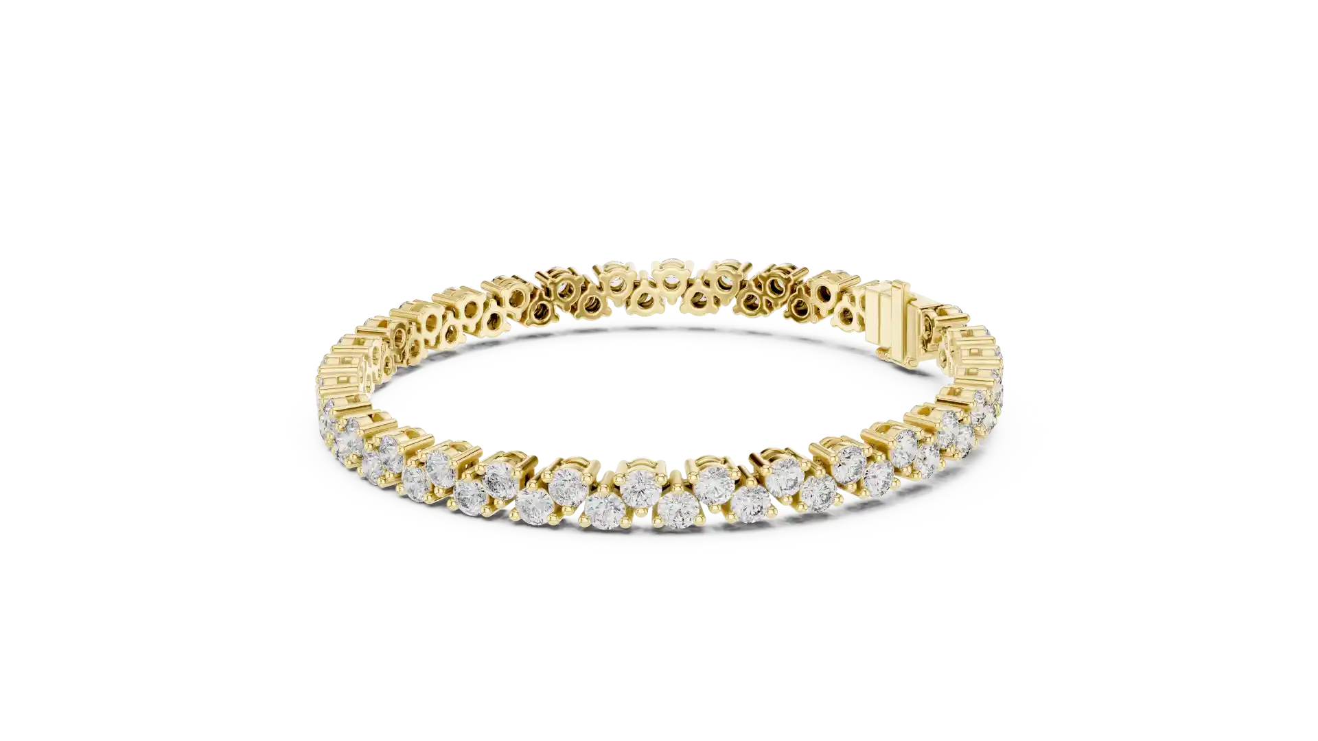 MJBR20 - Zig-Zag Prong Set Brilliant Linked Strand