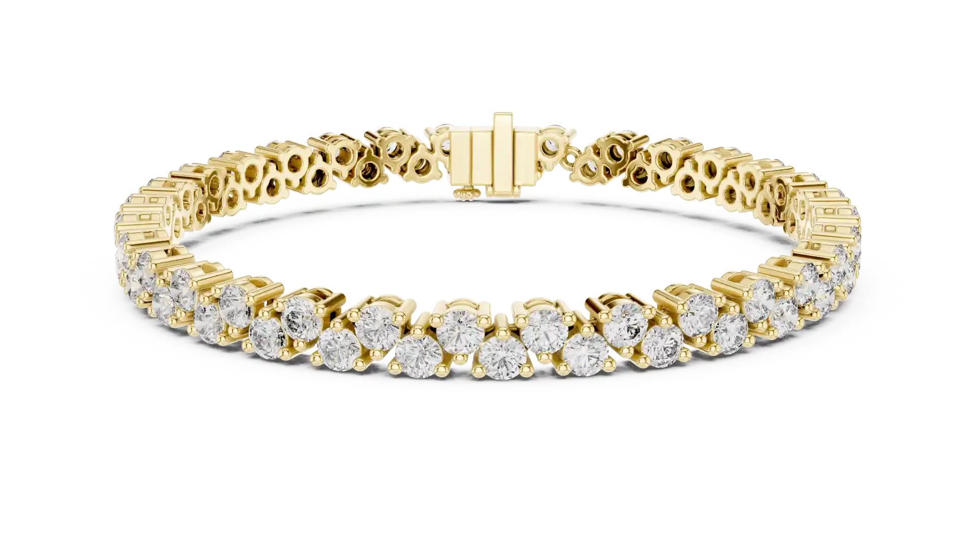 MJBR20 - Zig-Zag Prong Set Brilliant Linked Strand