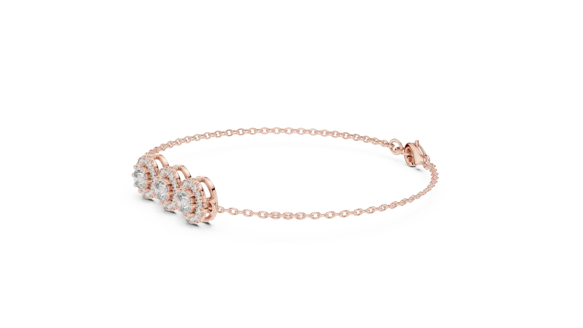 MJBR21 - Trio Medallion Halo Fine Chain Armlet