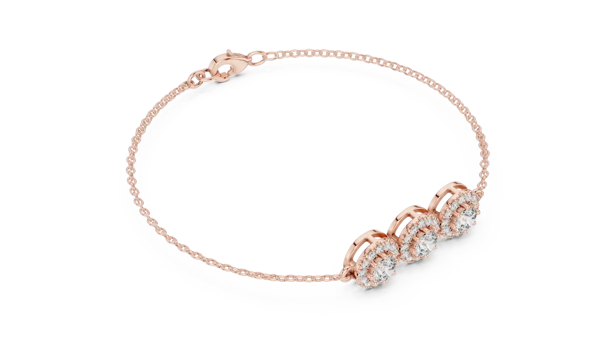 MJBR21 - Trio Medallion Halo Fine Chain Armlet