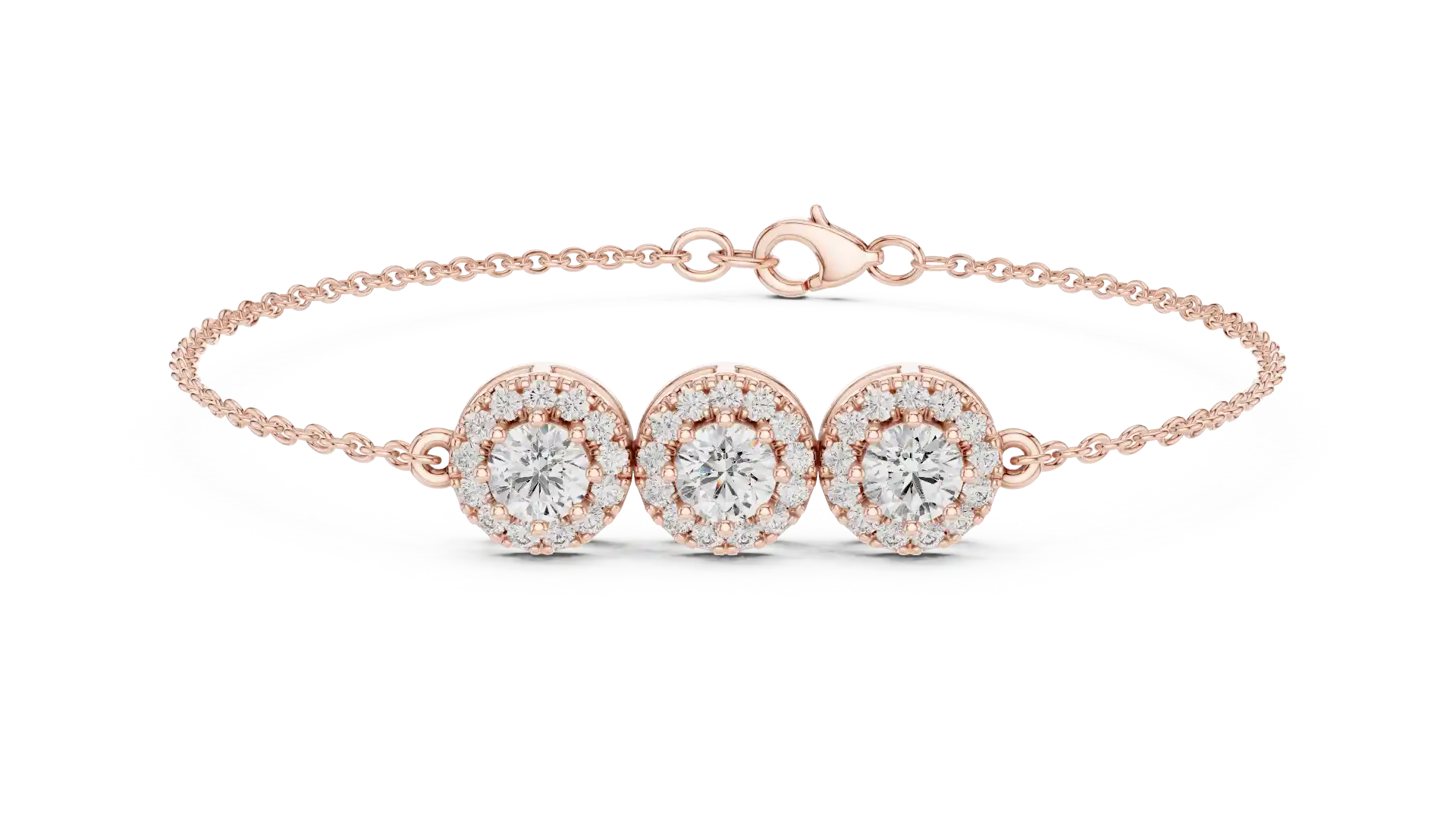 MJBR21 - Trio Medallion Halo Fine Chain Armlet