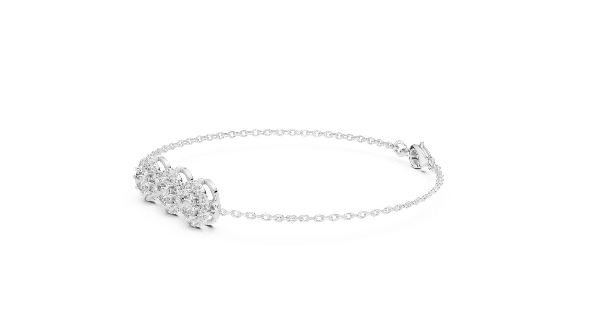 MJBR21 - Trio Medallion Halo Fine Chain Armlet