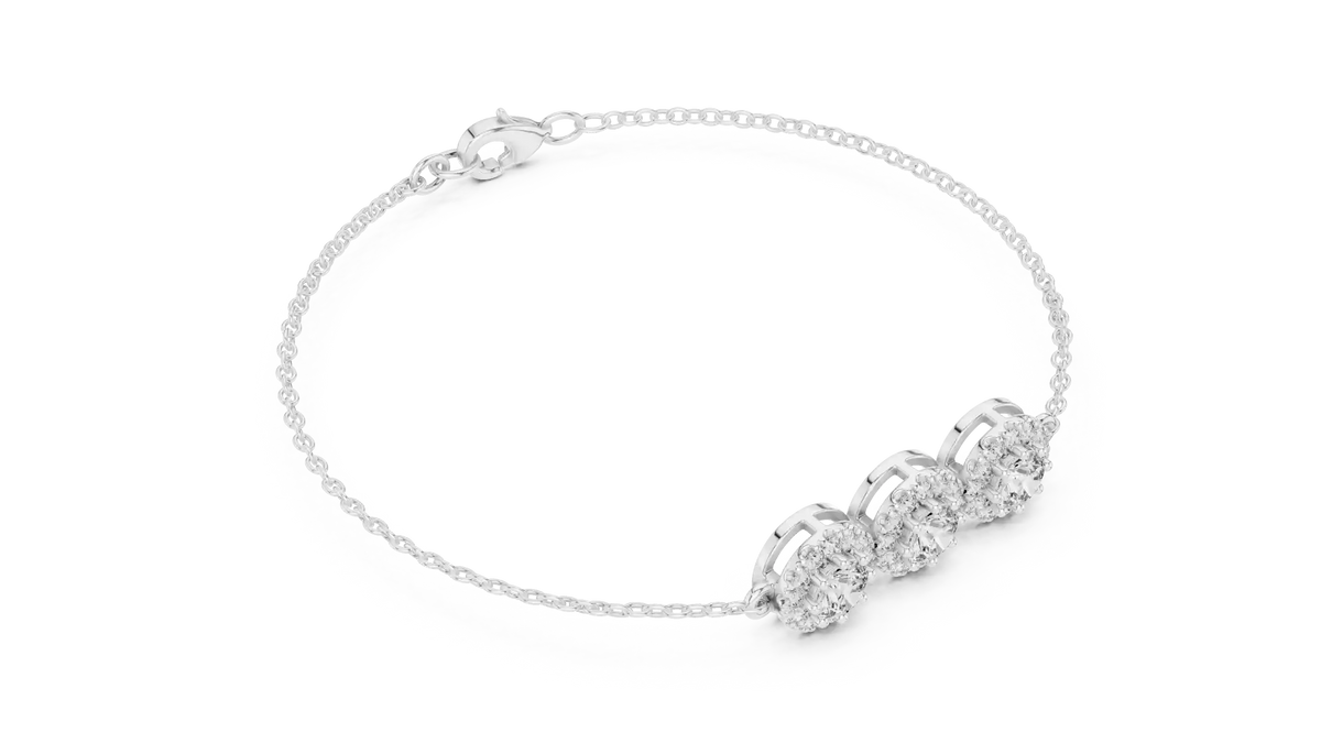 MJBR21 - Trio Medallion Halo Fine Chain Armlet