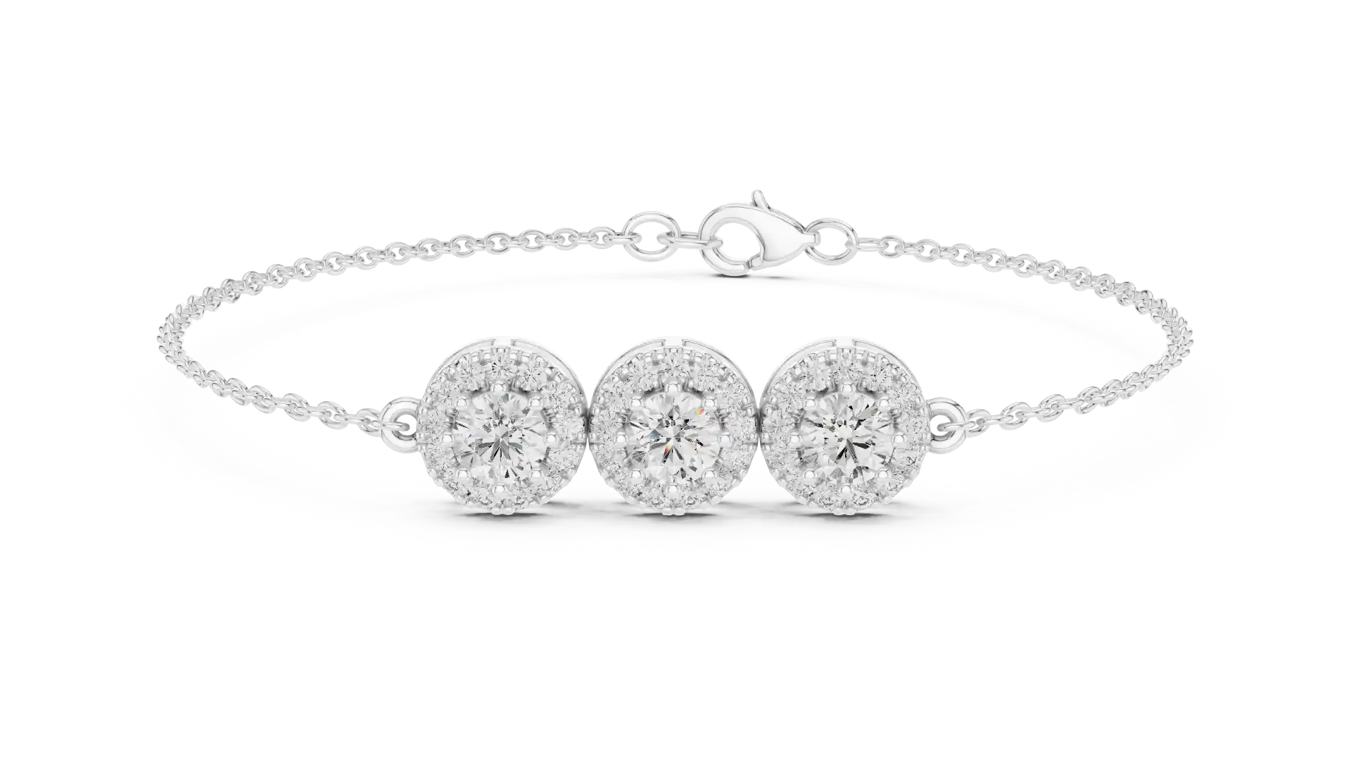 MJBR21 - Trio Medallion Halo Fine Chain Armlet