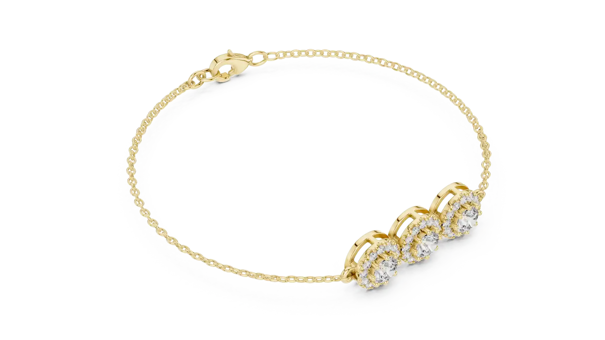 MJBR21 - Trio Medallion Halo Fine Chain Armlet