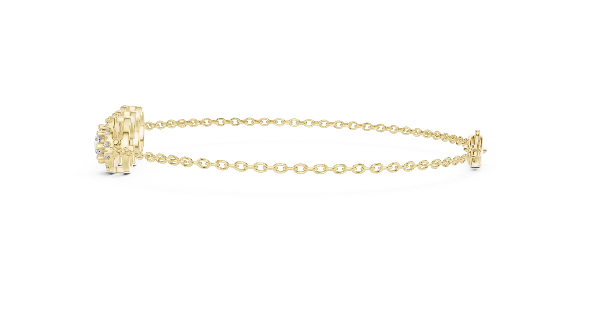 MJBR21 - Trio Medallion Halo Fine Chain Armlet