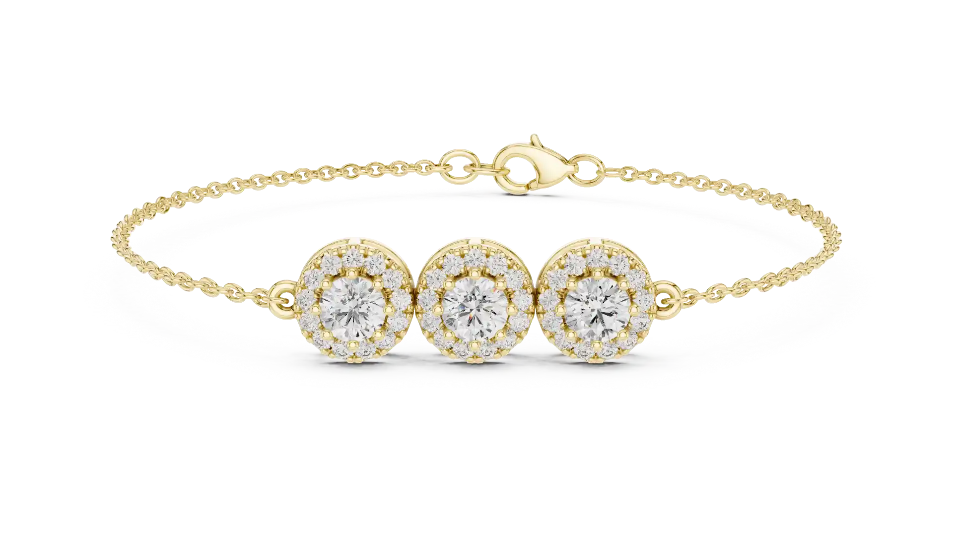 MJBR21 - Trio Medallion Halo Fine Chain Armlet