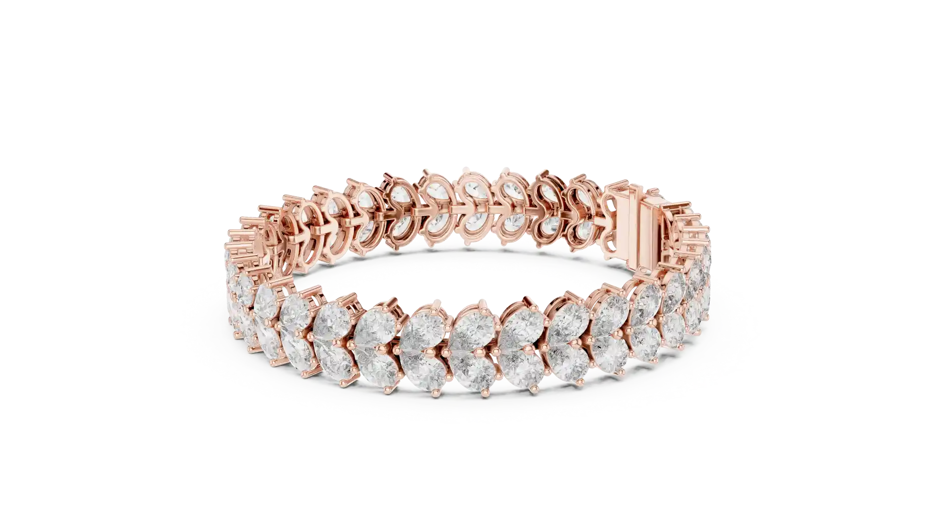 MJBR22 - Angled Oval Cluster Statement Armlet