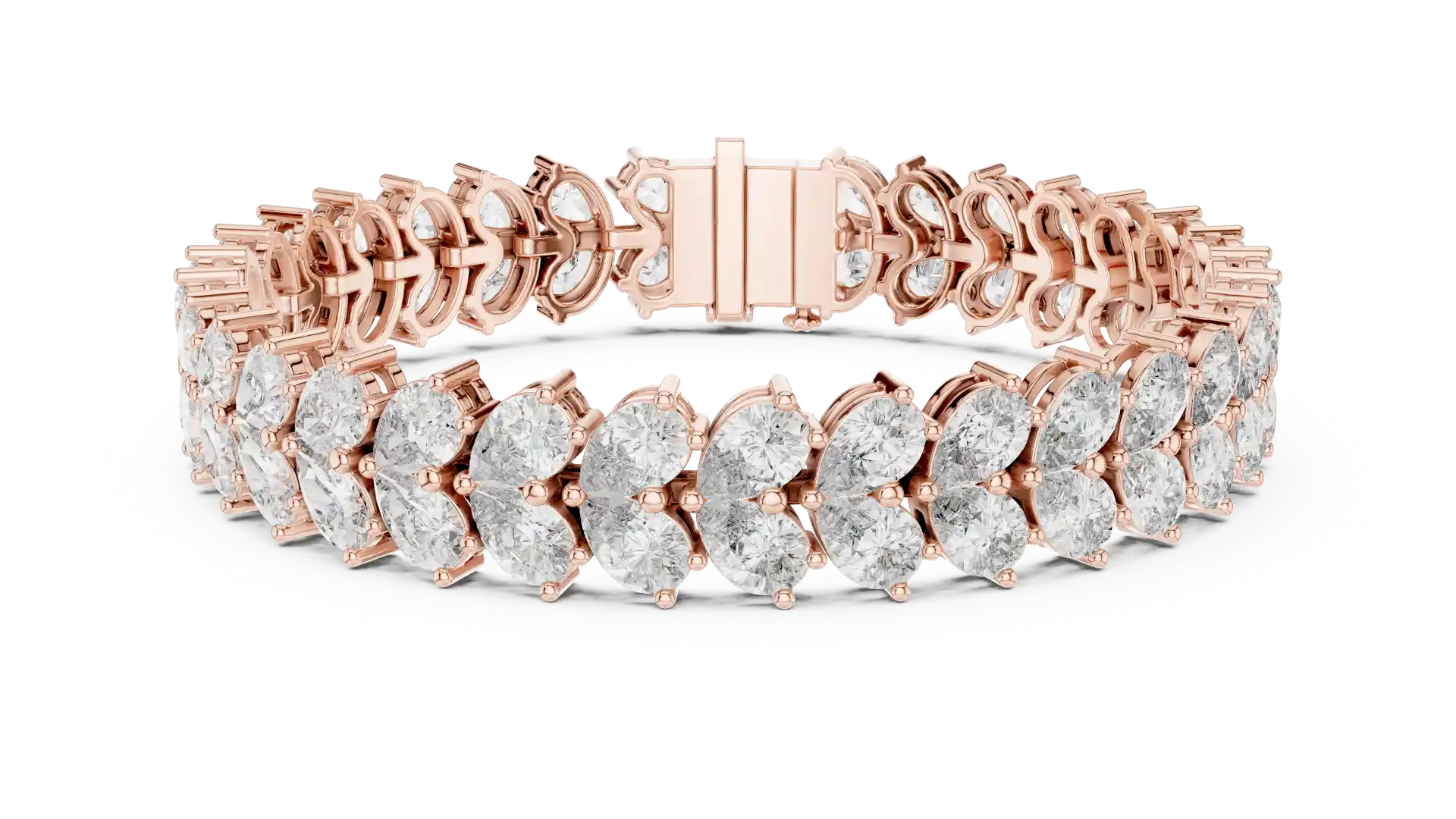 MJBR22 - Angled Oval Cluster Statement Armlet