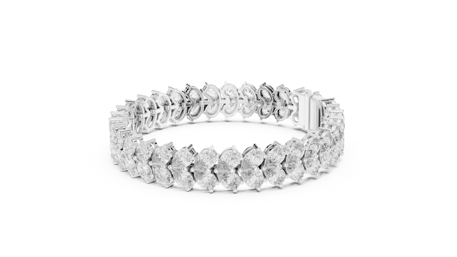 MJBR22 - Angled Oval Cluster Statement Armlet