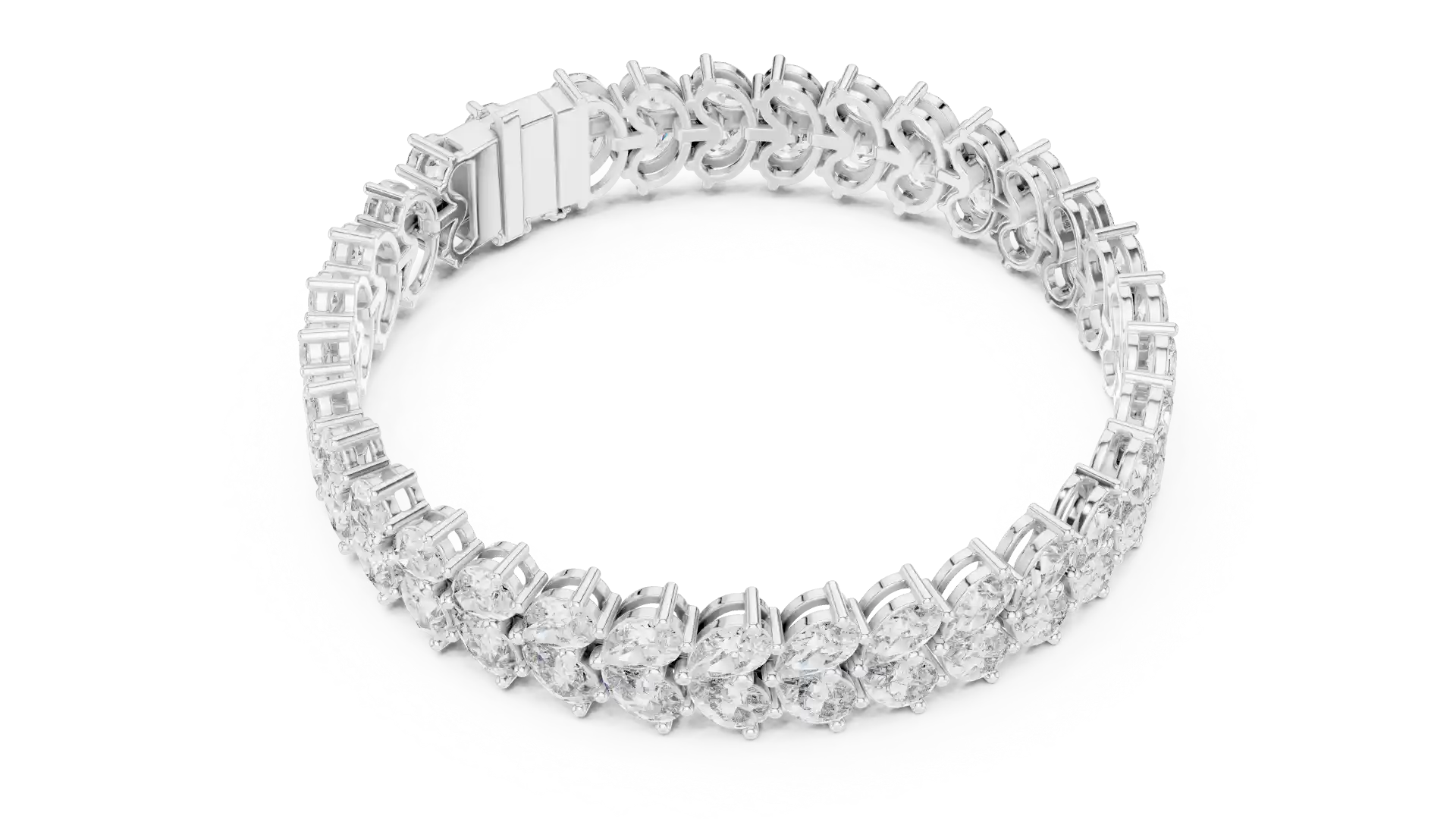 MJBR22 - Angled Oval Cluster Statement Armlet