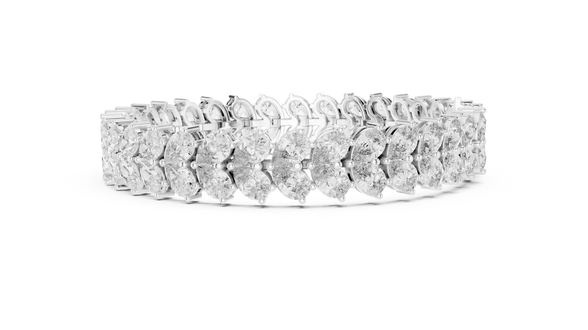 MJBR22 - Angled Oval Cluster Statement Armlet