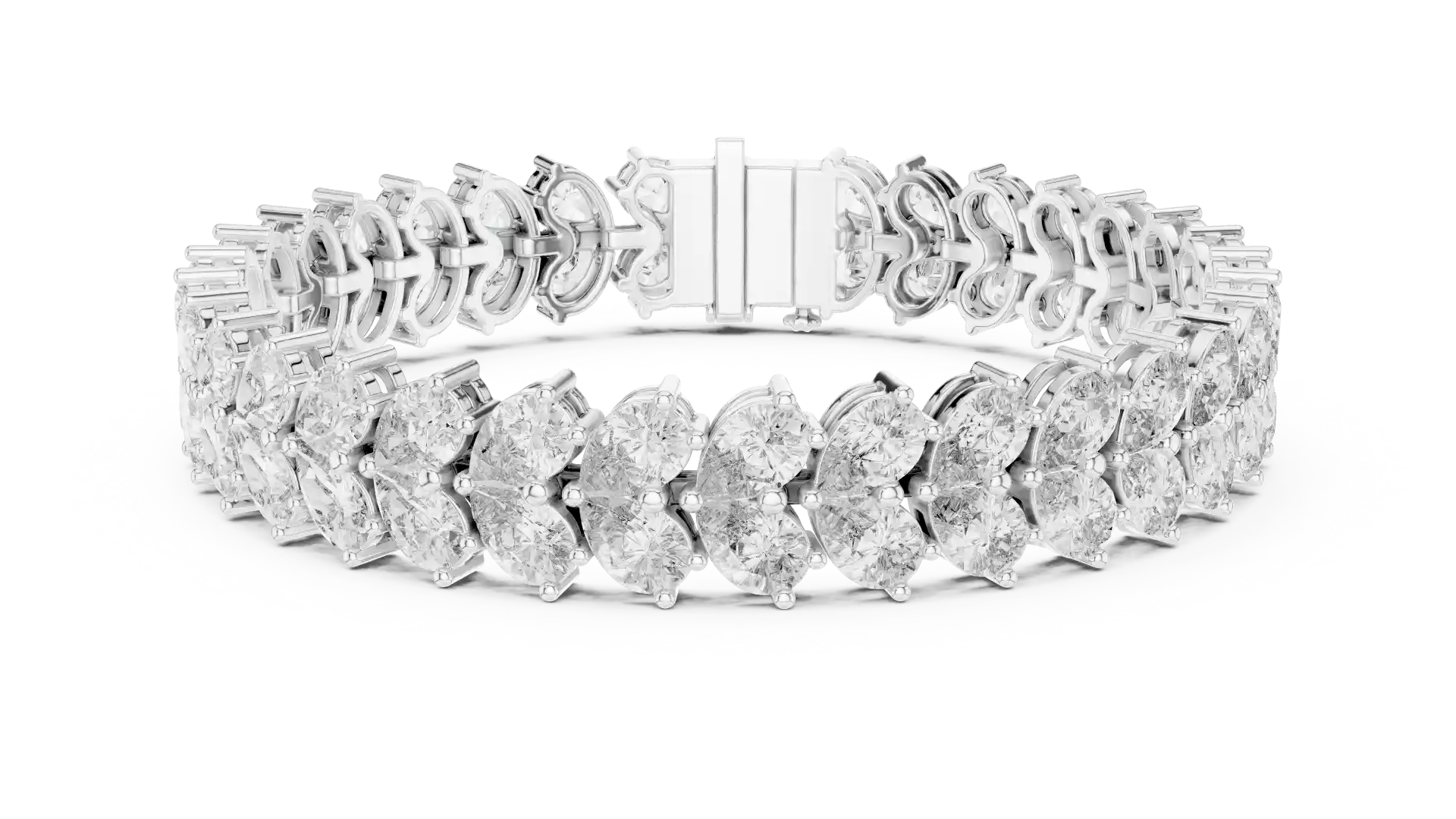 MJBR22 - Angled Oval Cluster Statement Armlet