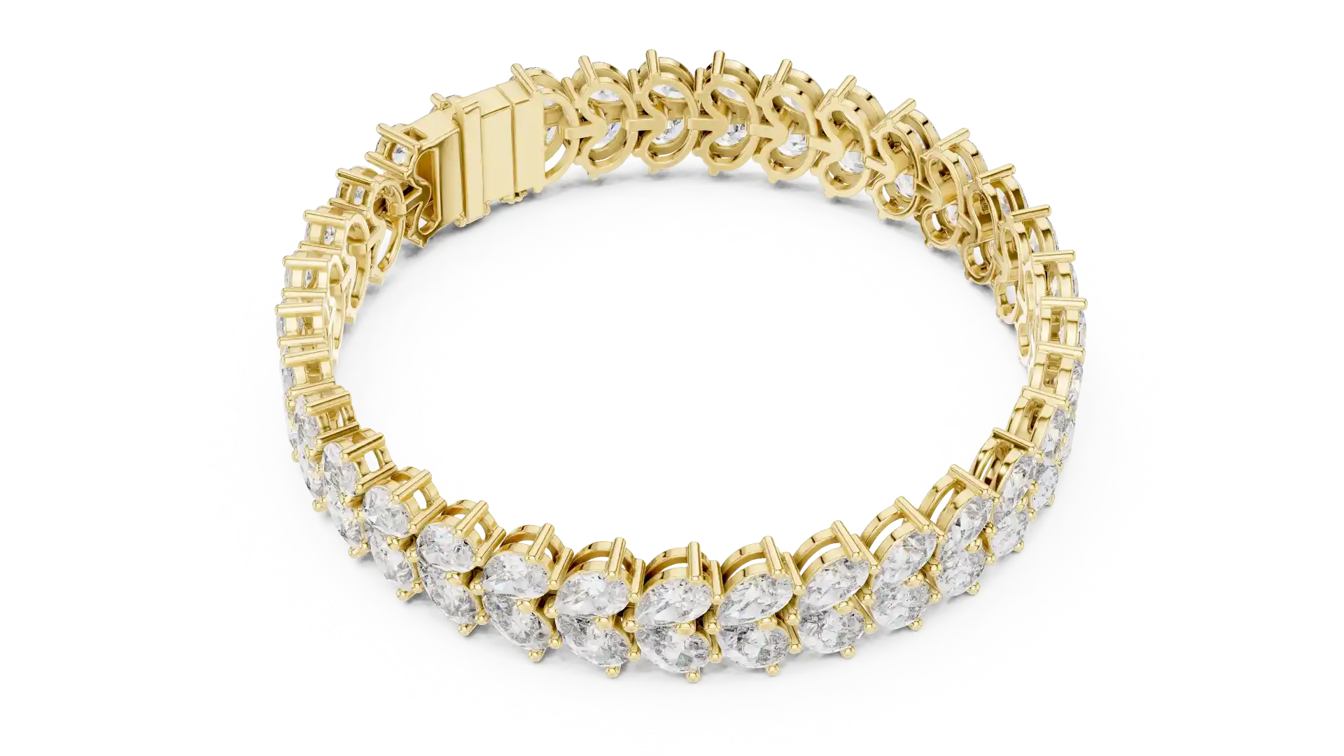 MJBR22 - Angled Oval Cluster Statement Armlet