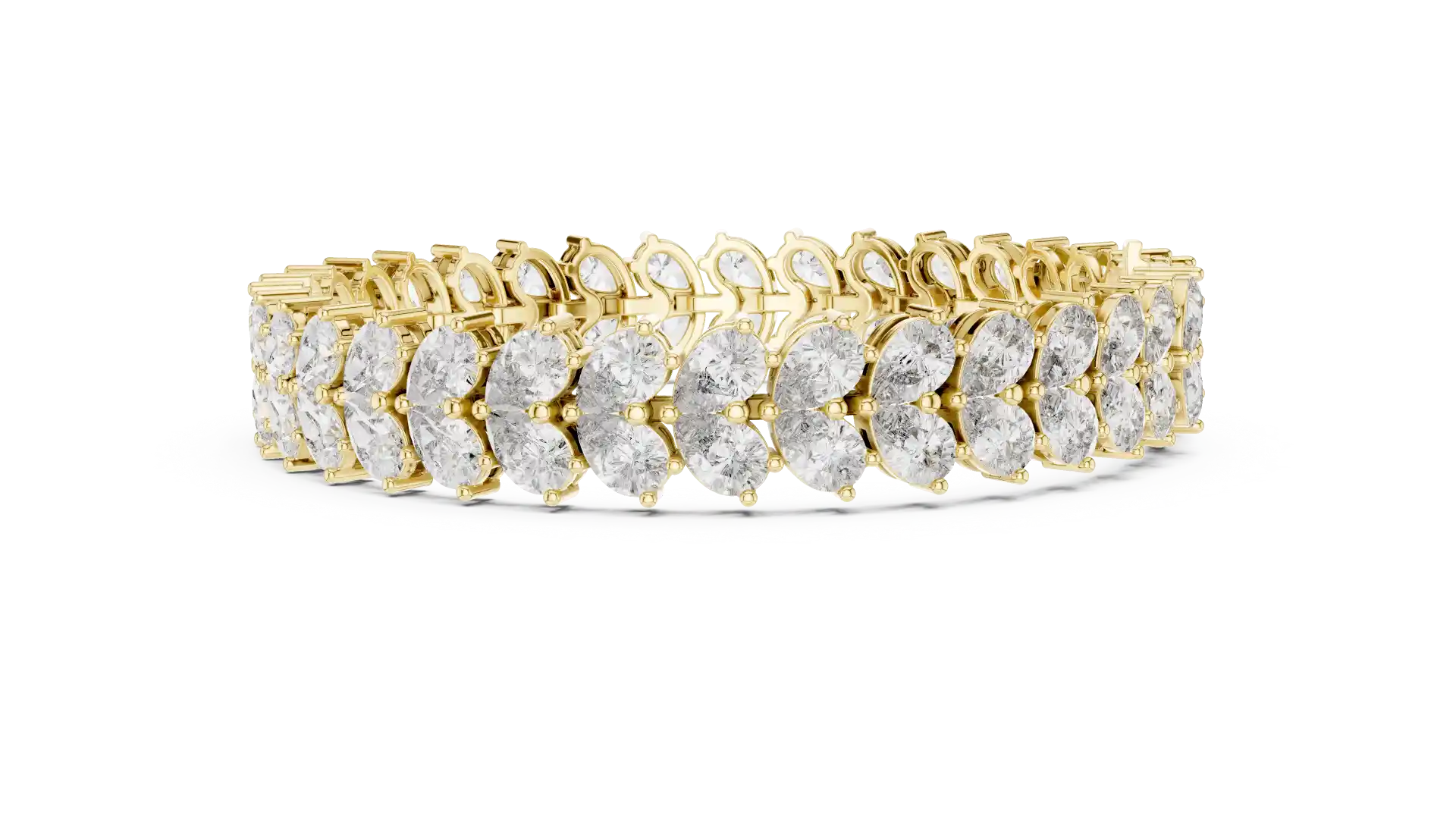 MJBR22 - Angled Oval Cluster Statement Armlet
