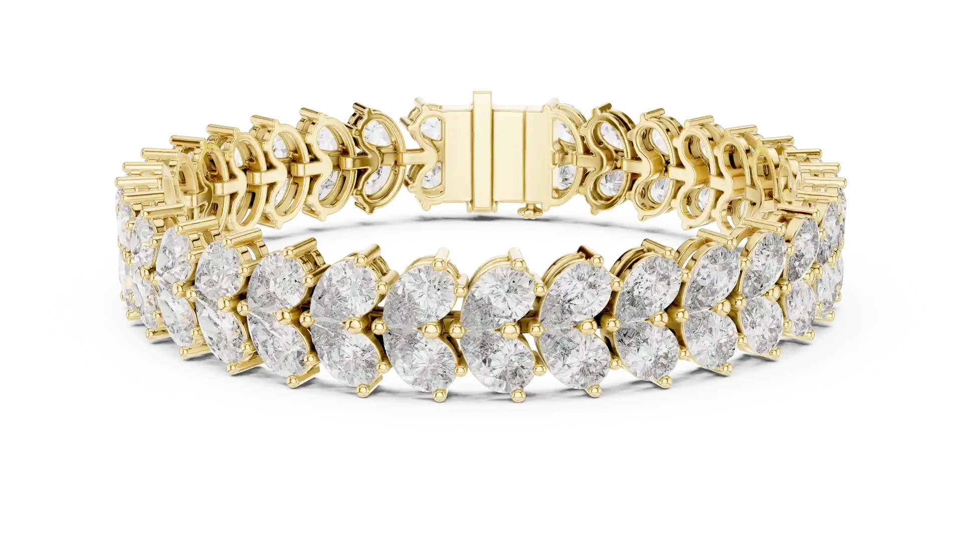 MJBR22 - Angled Oval Cluster Statement Armlet