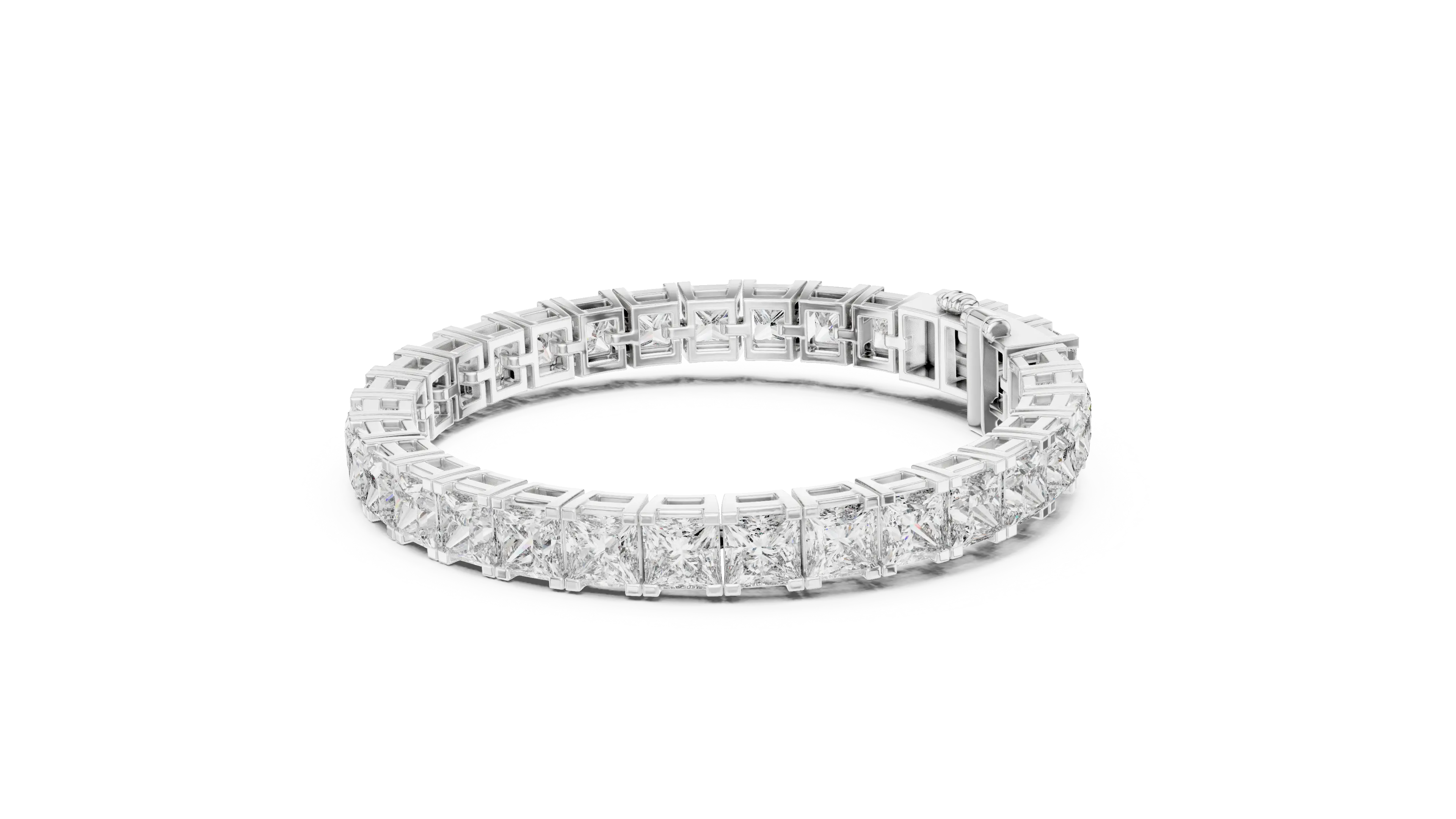 MJBR24 - Modern Princess Cut Basket Tennis Loop