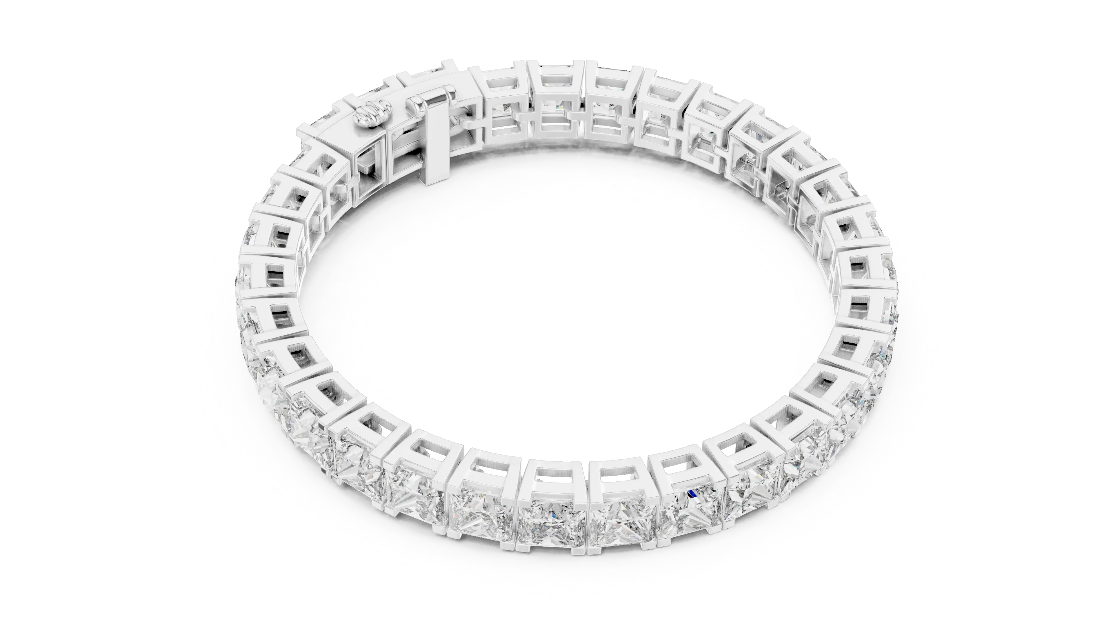 MJBR24 - Modern Princess Cut Basket Tennis Loop