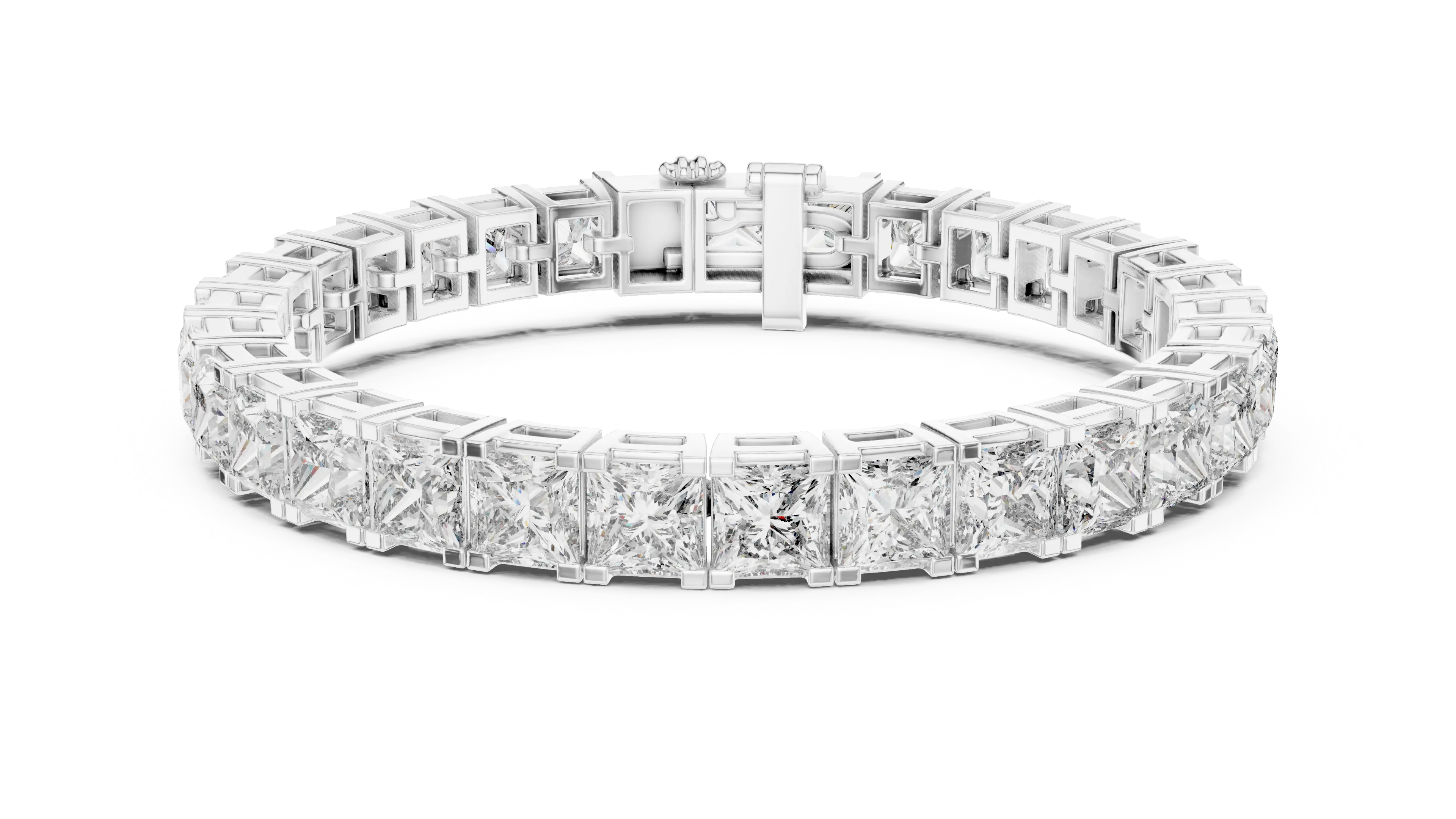 MJBR24 - Modern Princess Cut Basket Tennis Loop