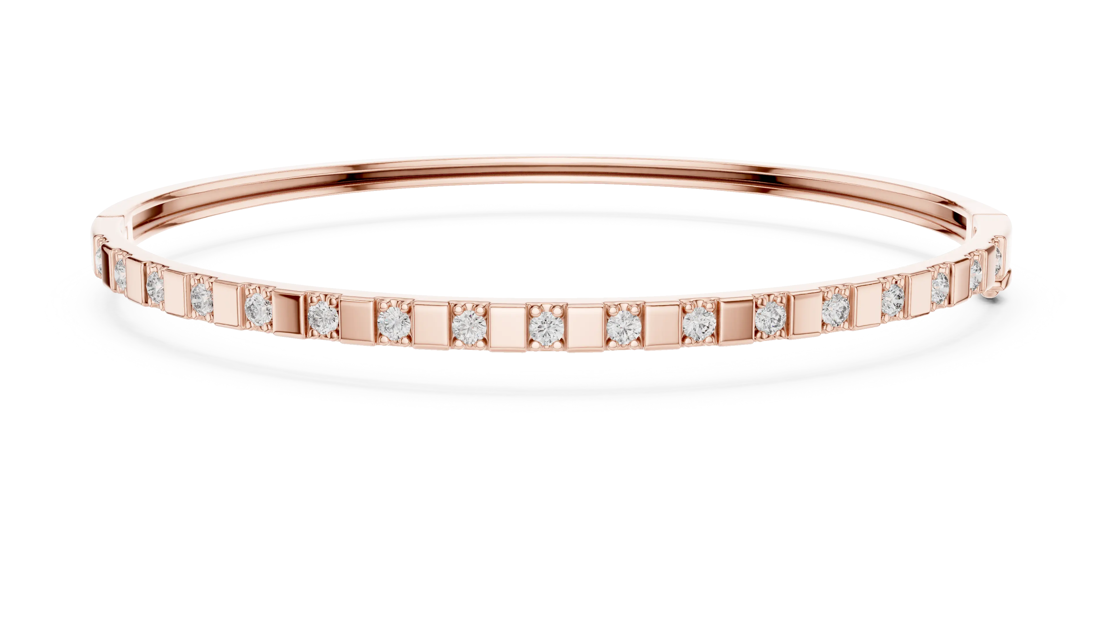 MJBR25 - Bar Spaced Round Gemstone Hinged Bangle