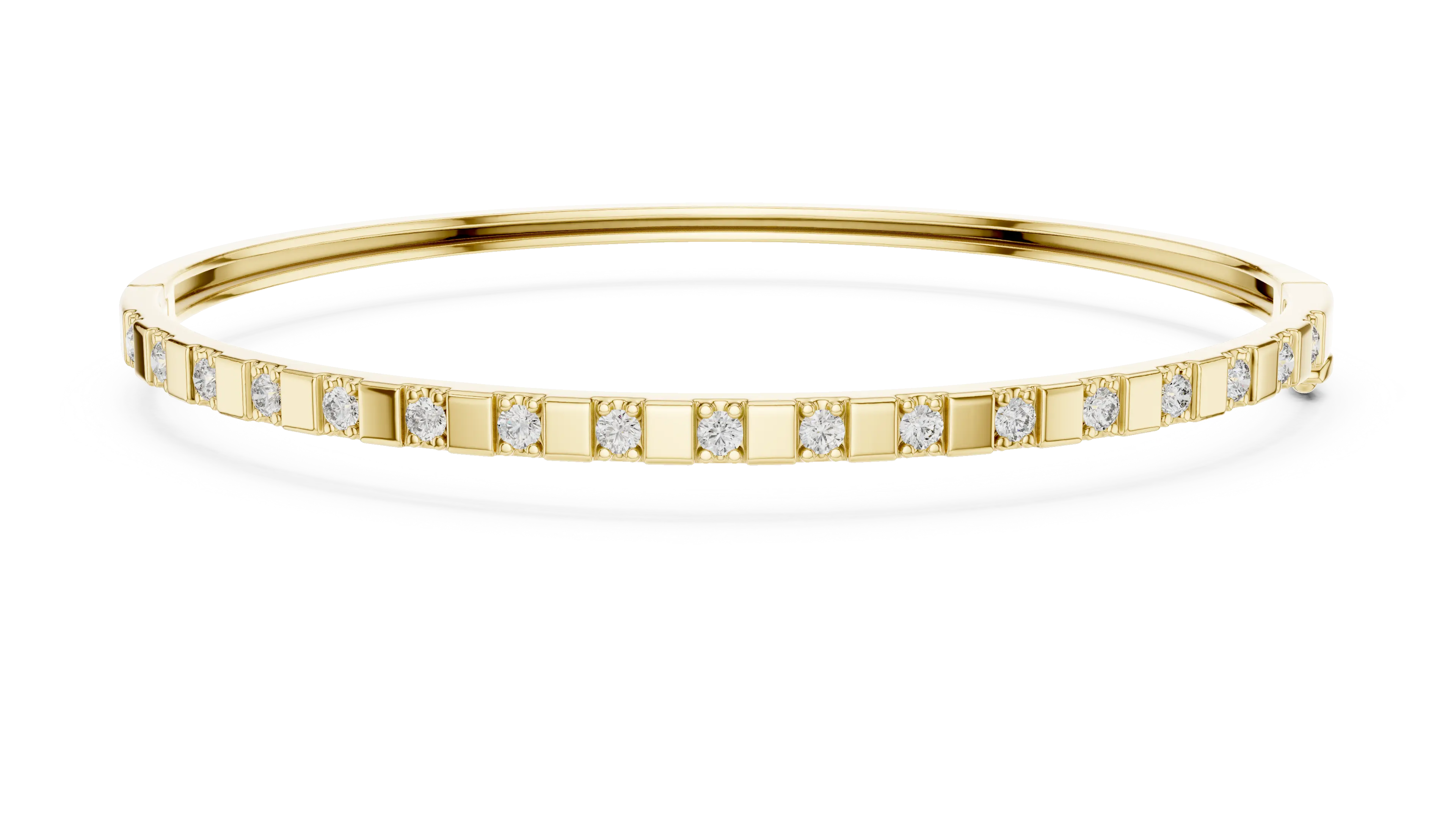 MJBR25 - Bar Spaced Round Gemstone Hinged Bangle