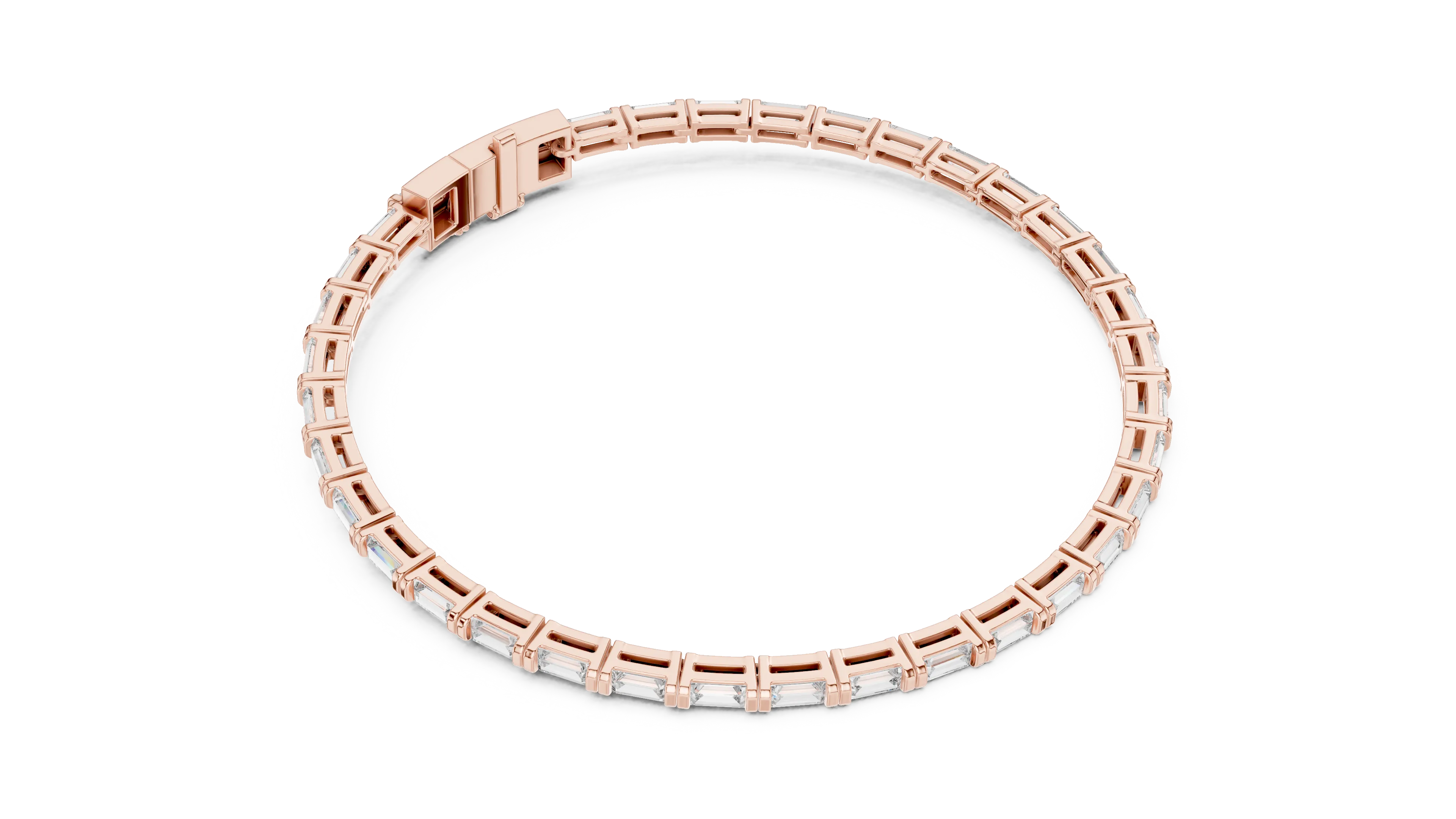 MJBR10 - Baguette Cut Horizontal Gemstone Line