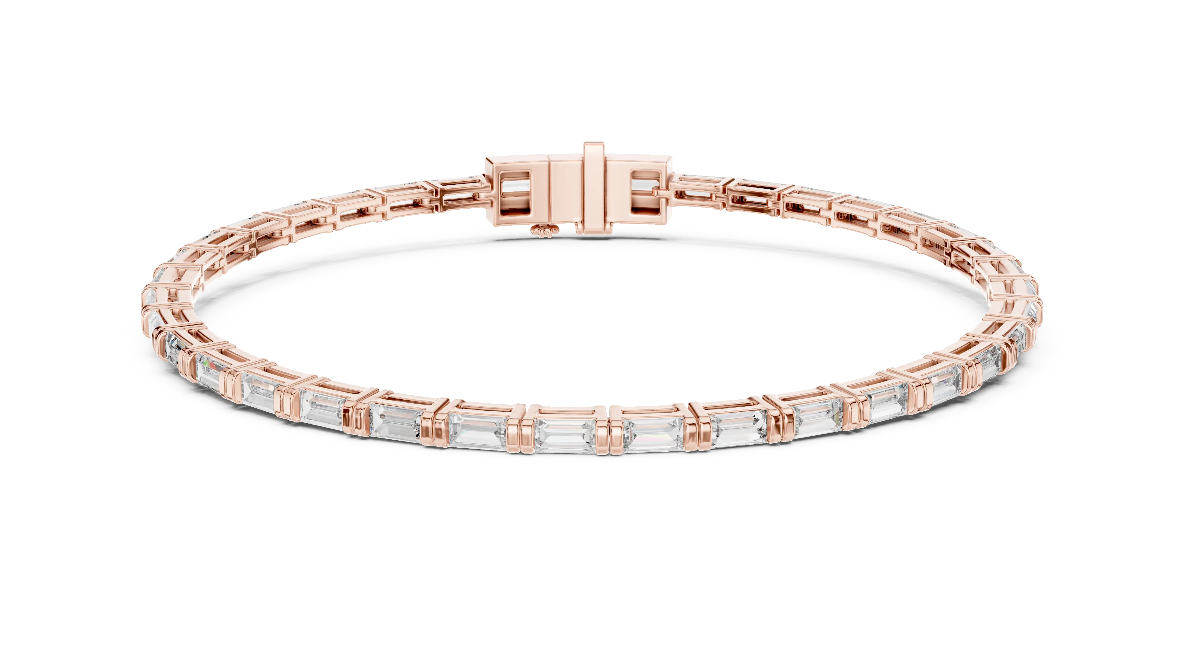 MJBR10 - Baguette Cut Horizontal Gemstone Line