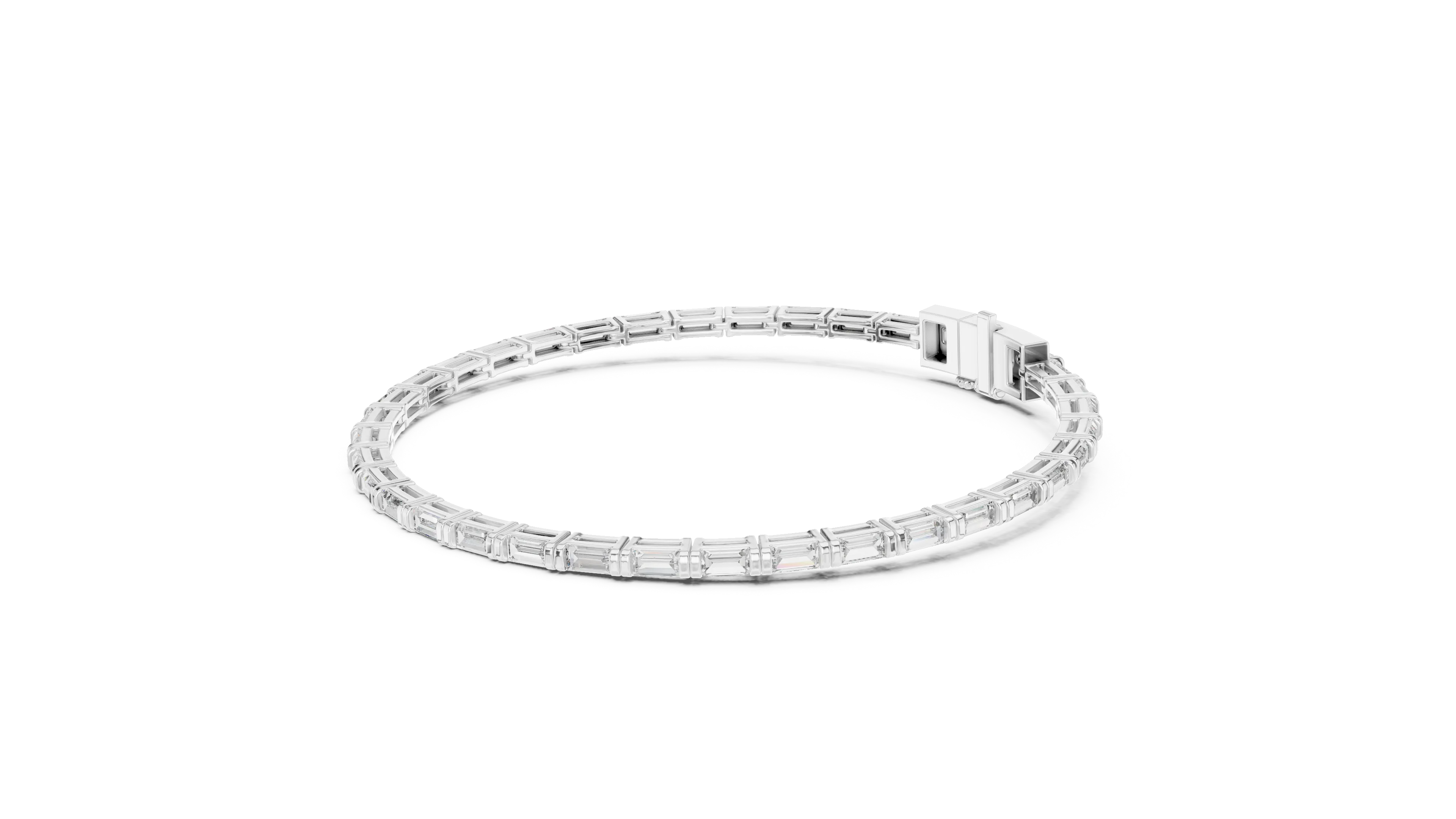 MJBR10 - Baguette Cut Horizontal Gemstone Line