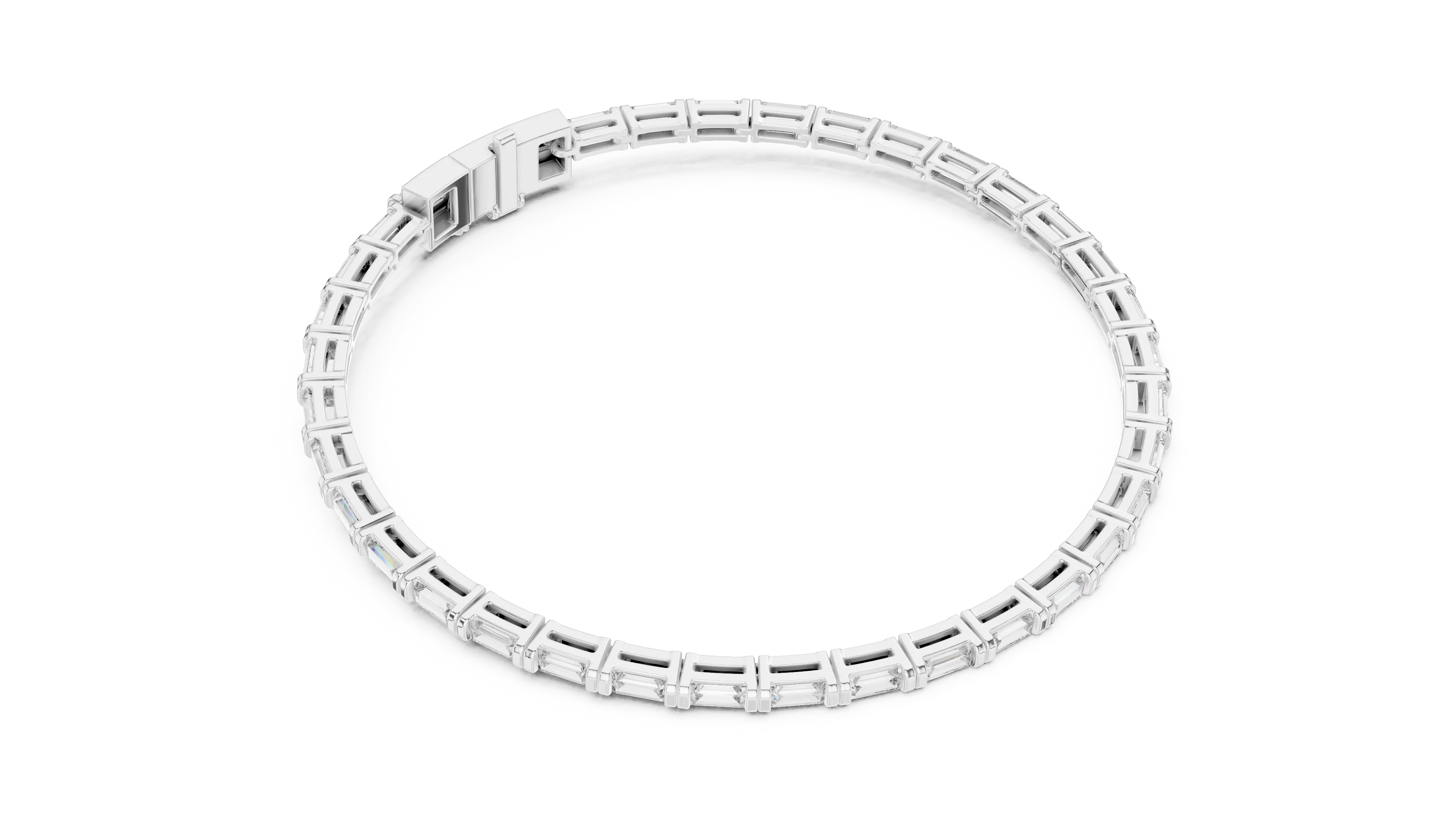 MJBR10 - Baguette Cut Horizontal Gemstone Line
