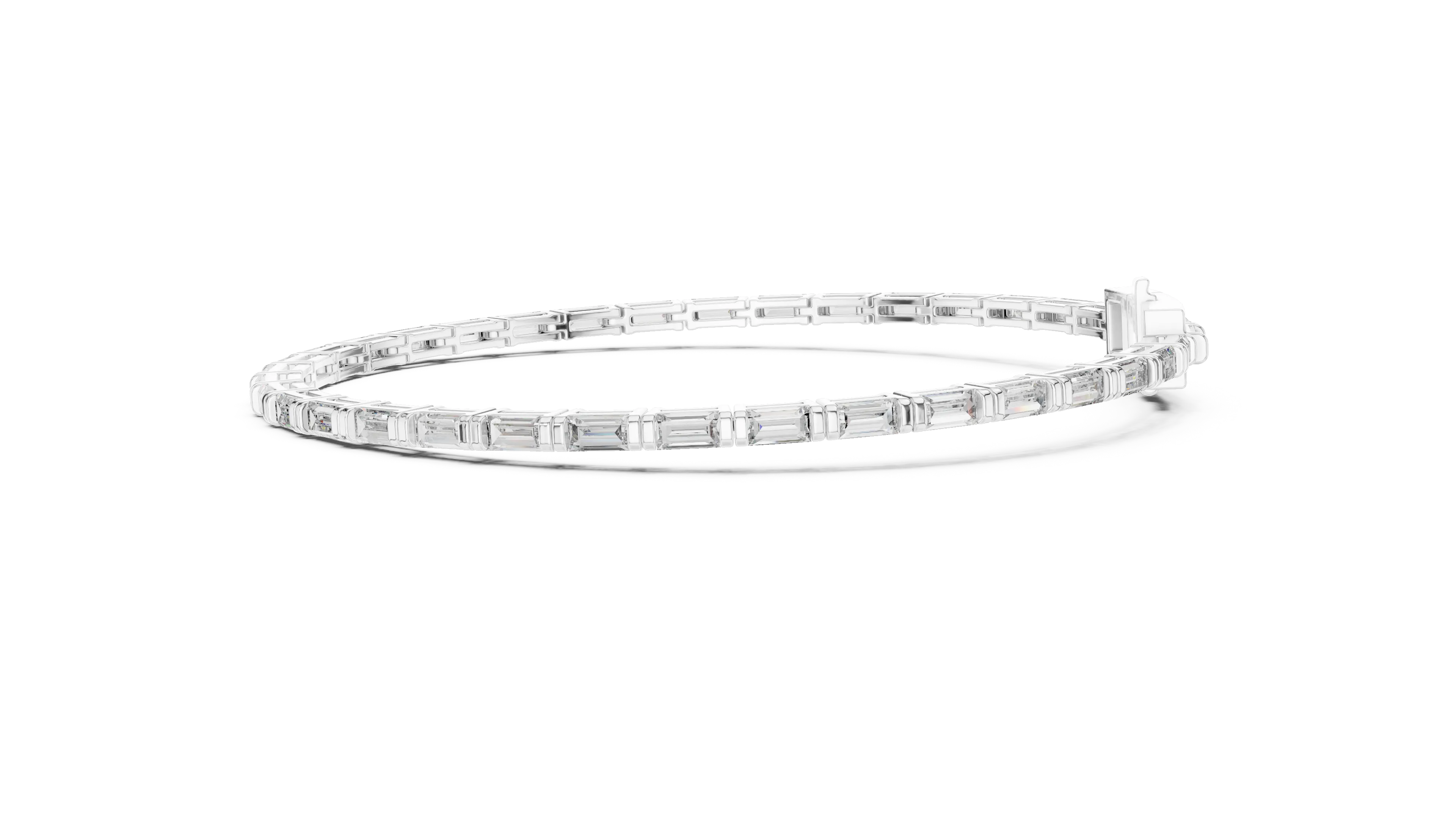 MJBR10 - Baguette Cut Horizontal Gemstone Line