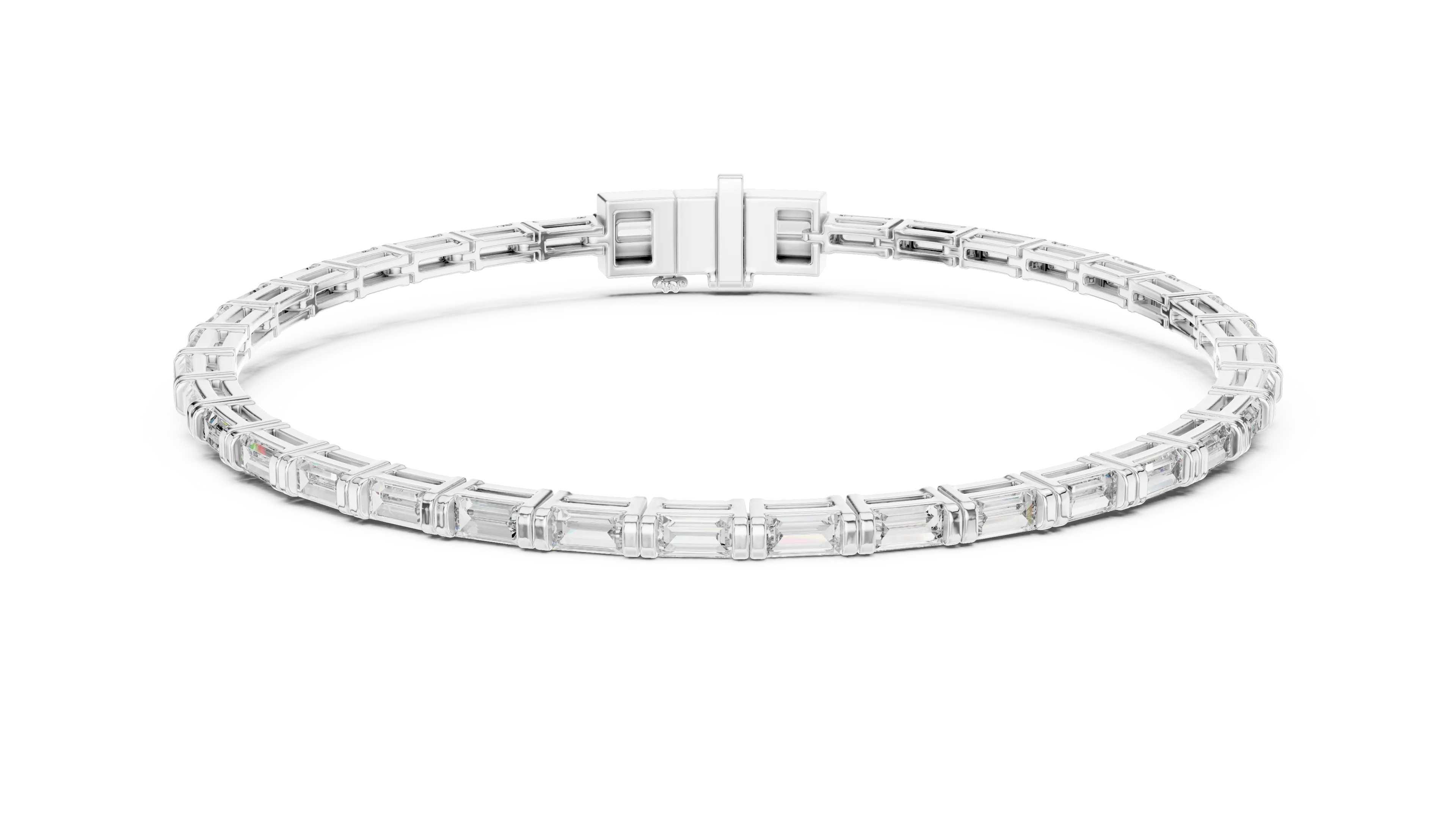 MJBR10 - Baguette Cut Horizontal Gemstone Line