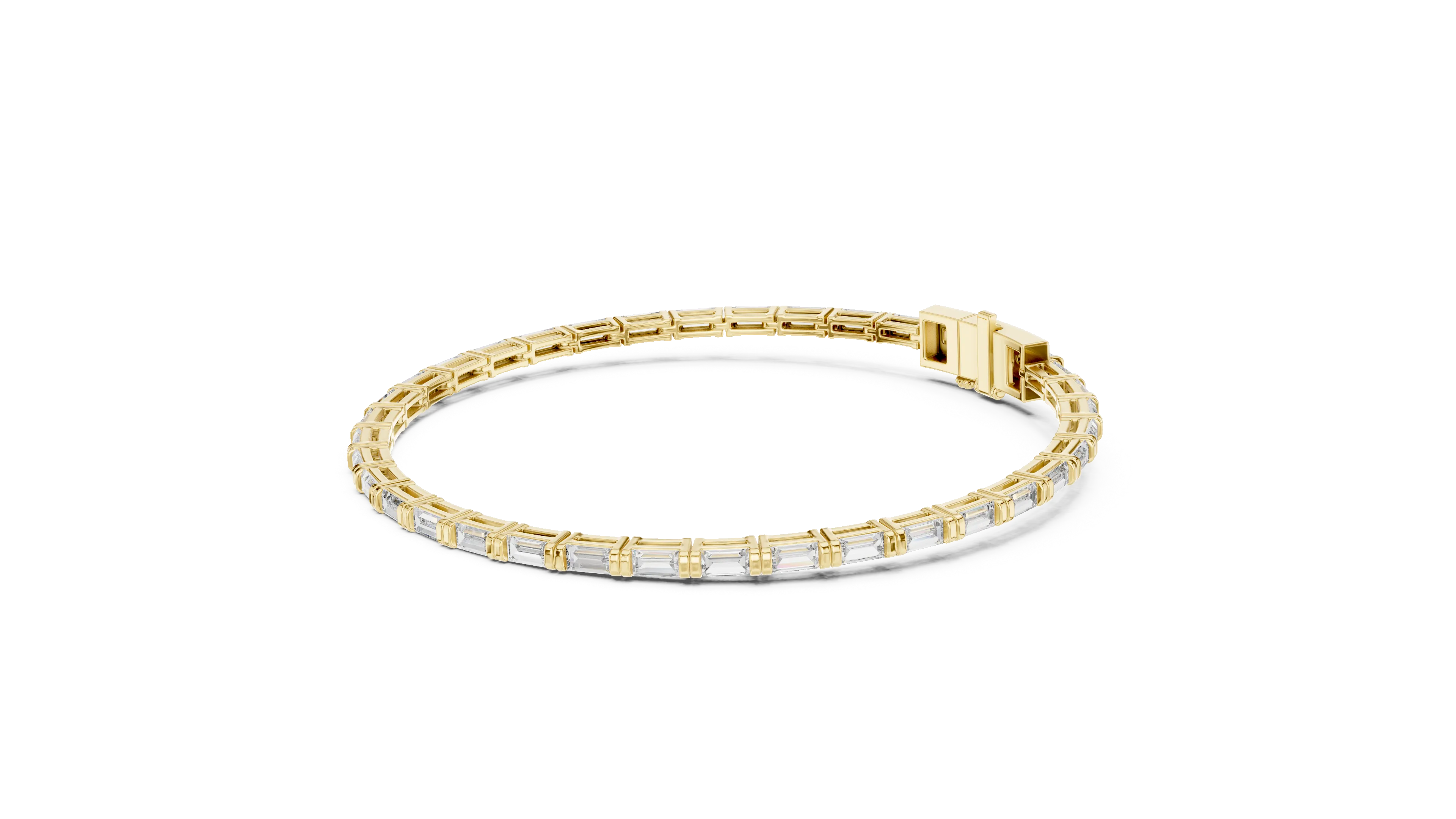 MJBR10 - Baguette Cut Horizontal Gemstone Line