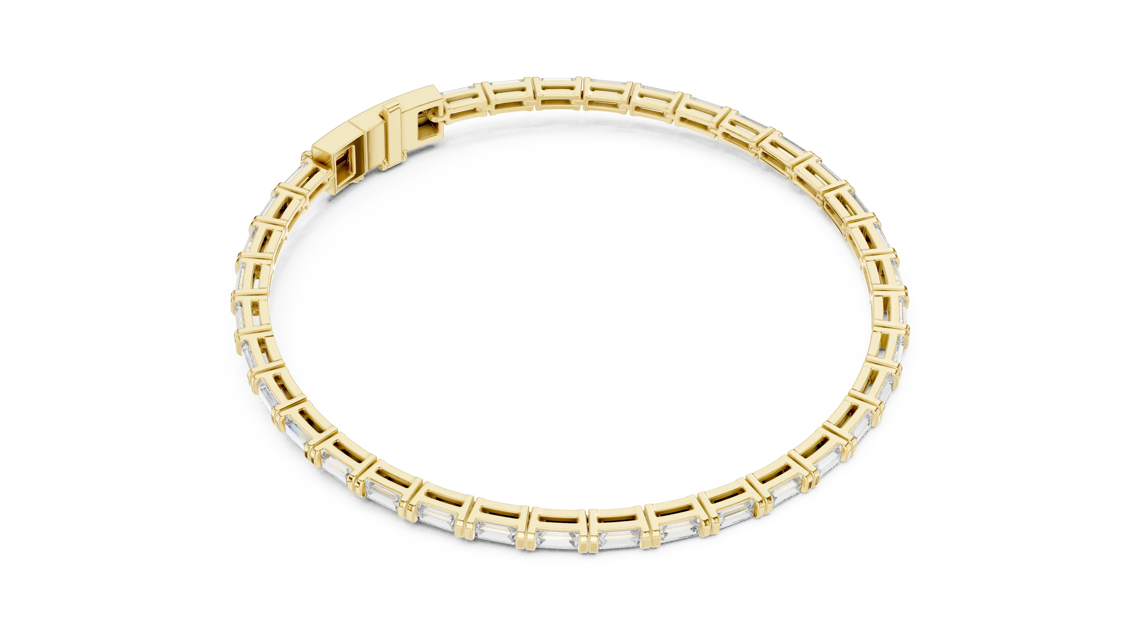 MJBR10 - Baguette Cut Horizontal Gemstone Line