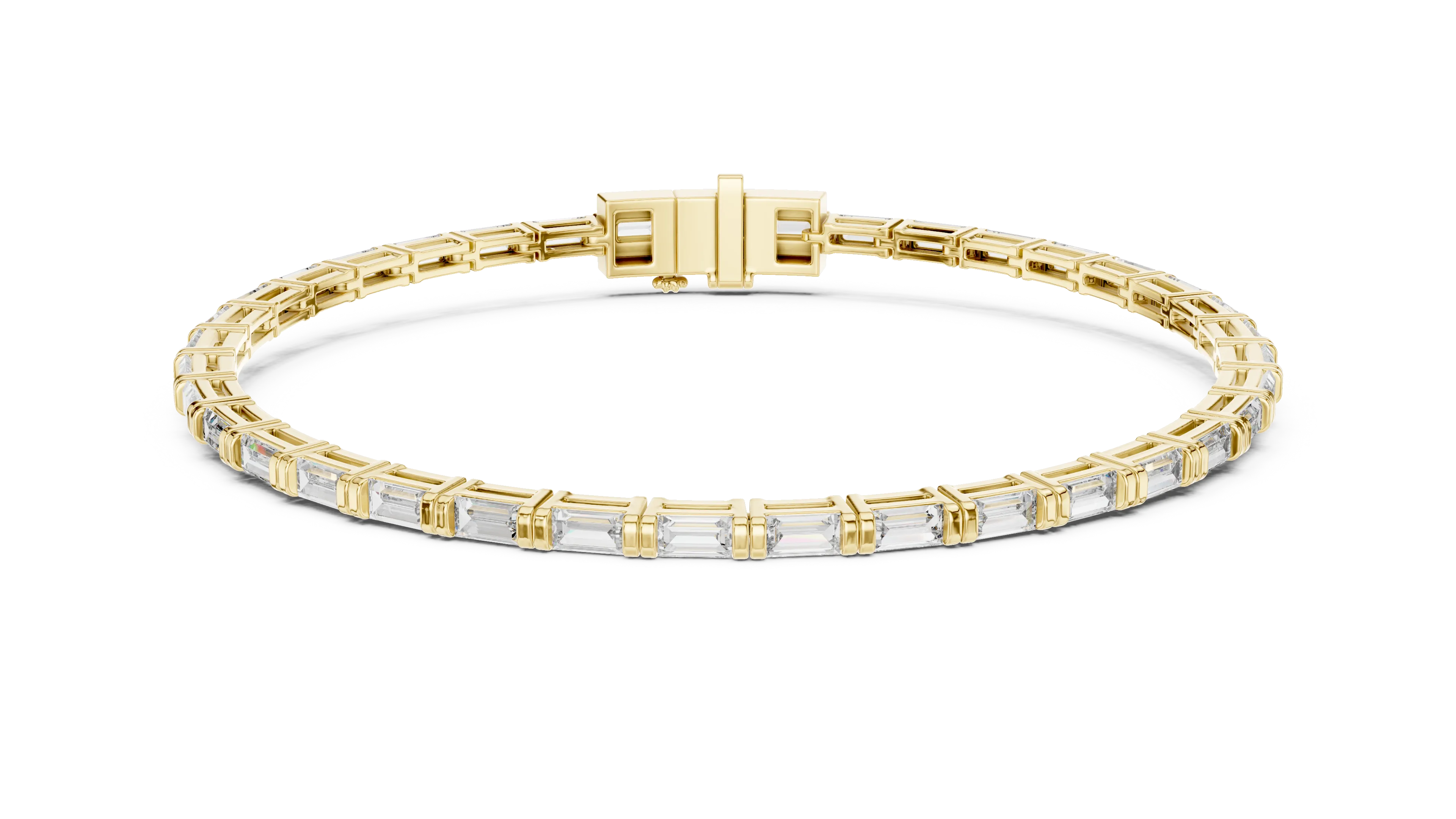 MJBR10 - Baguette Cut Horizontal Gemstone Line