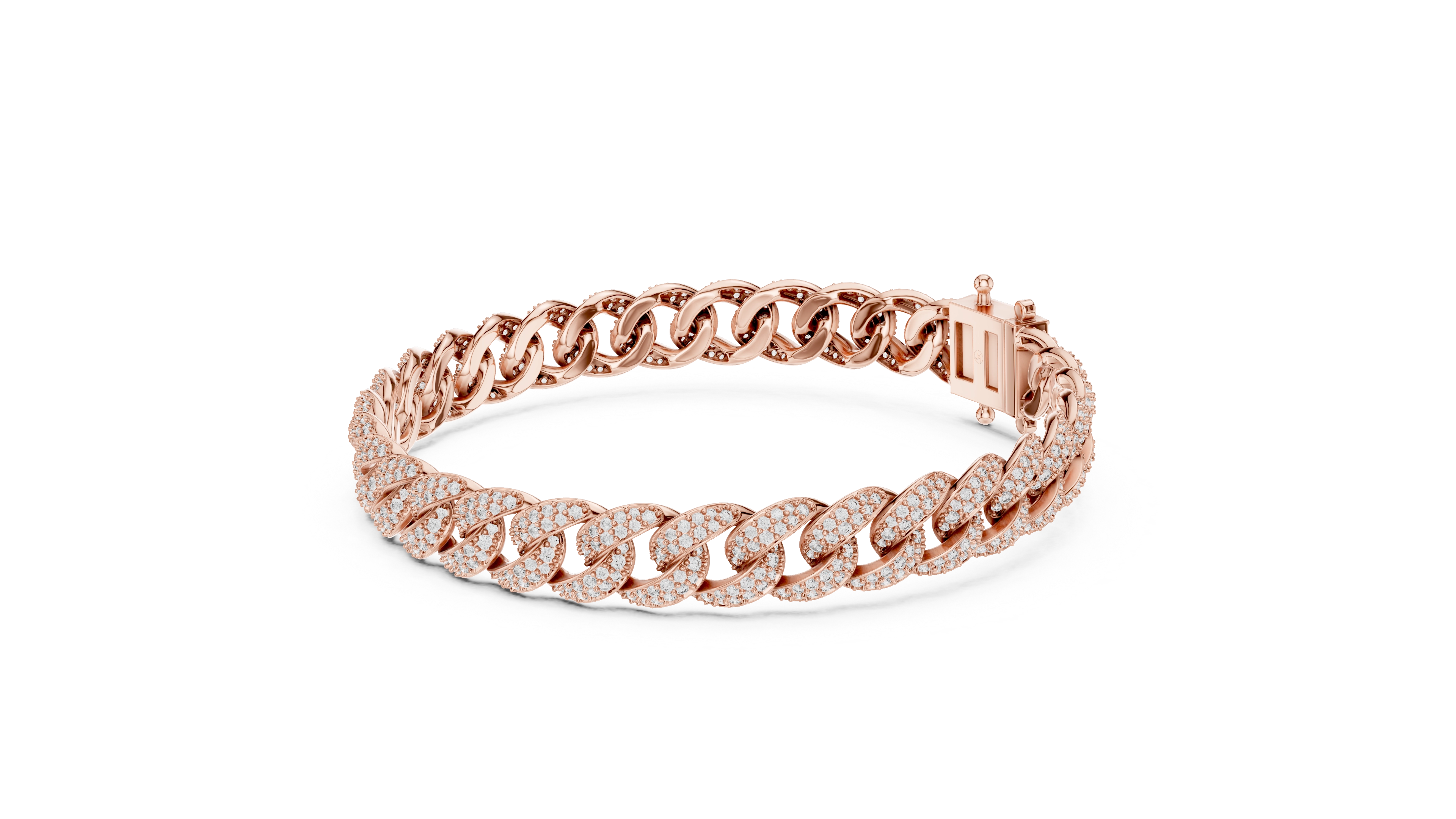 MJBR01 - Diamond Interlocking Curb Chain Wristband
